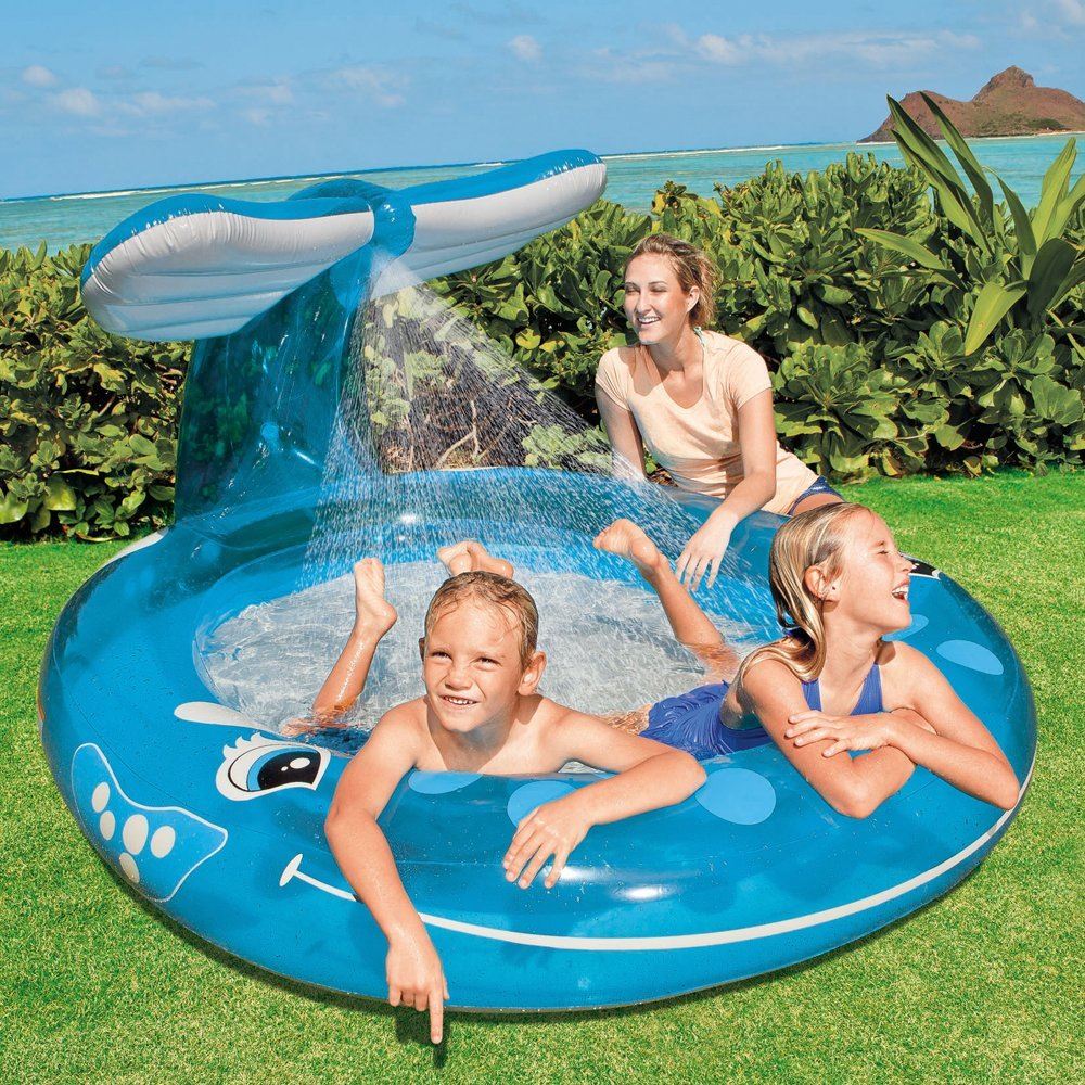 INTEX PLAY INFLATABLE WHALE SPRAY SPLASH CHILDRENS PADDLING SWIMMING POOL  6NP | eBay UK