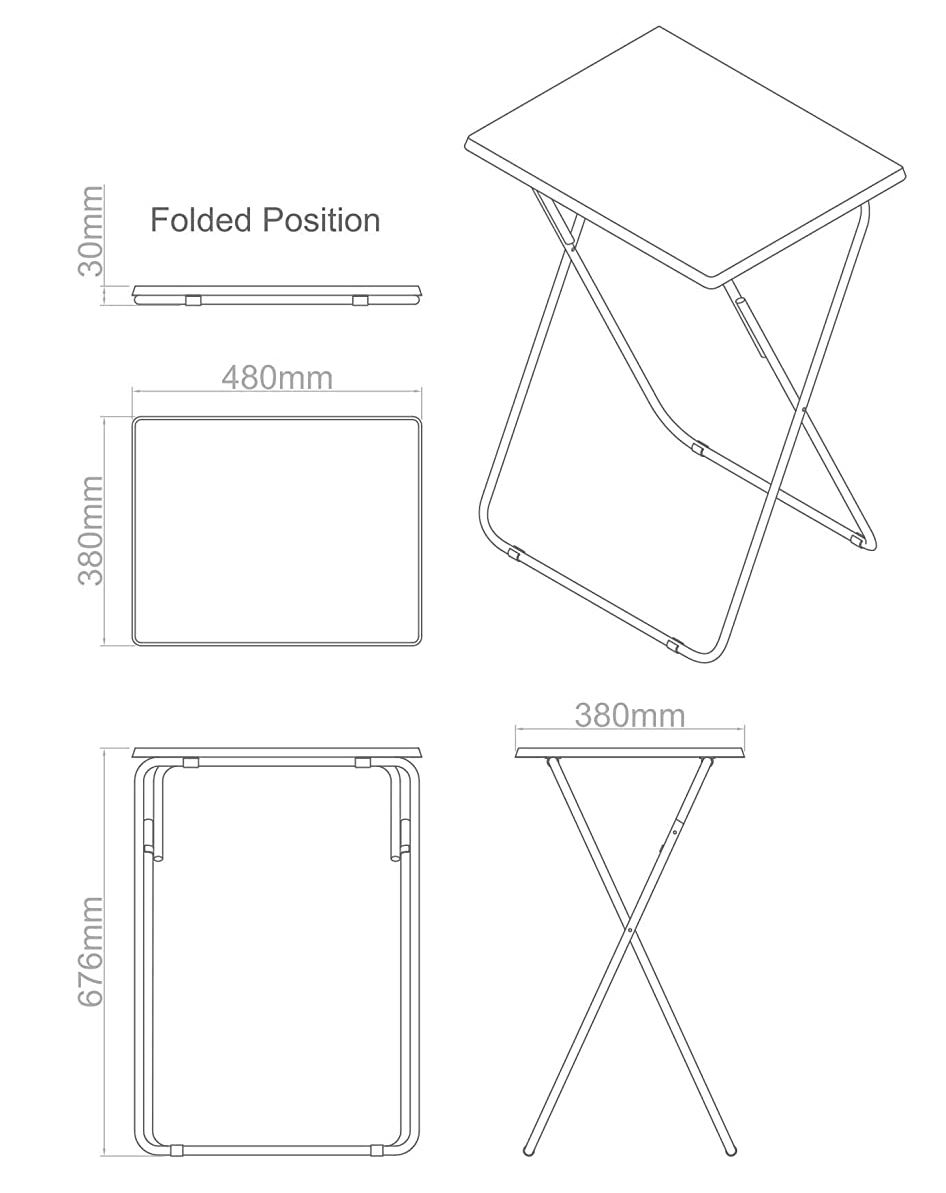 Folding Snack Table Wooden TV Side Laptop Coffee Tea Picnic New - Picture 13 of 14