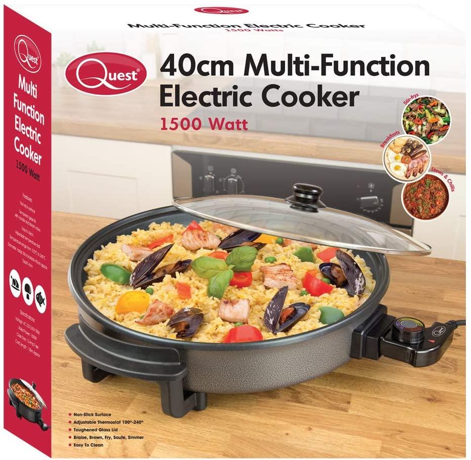 Multi Cooker Pot Electric Frying Pan with Large 40cm Diameter 1500W eBay