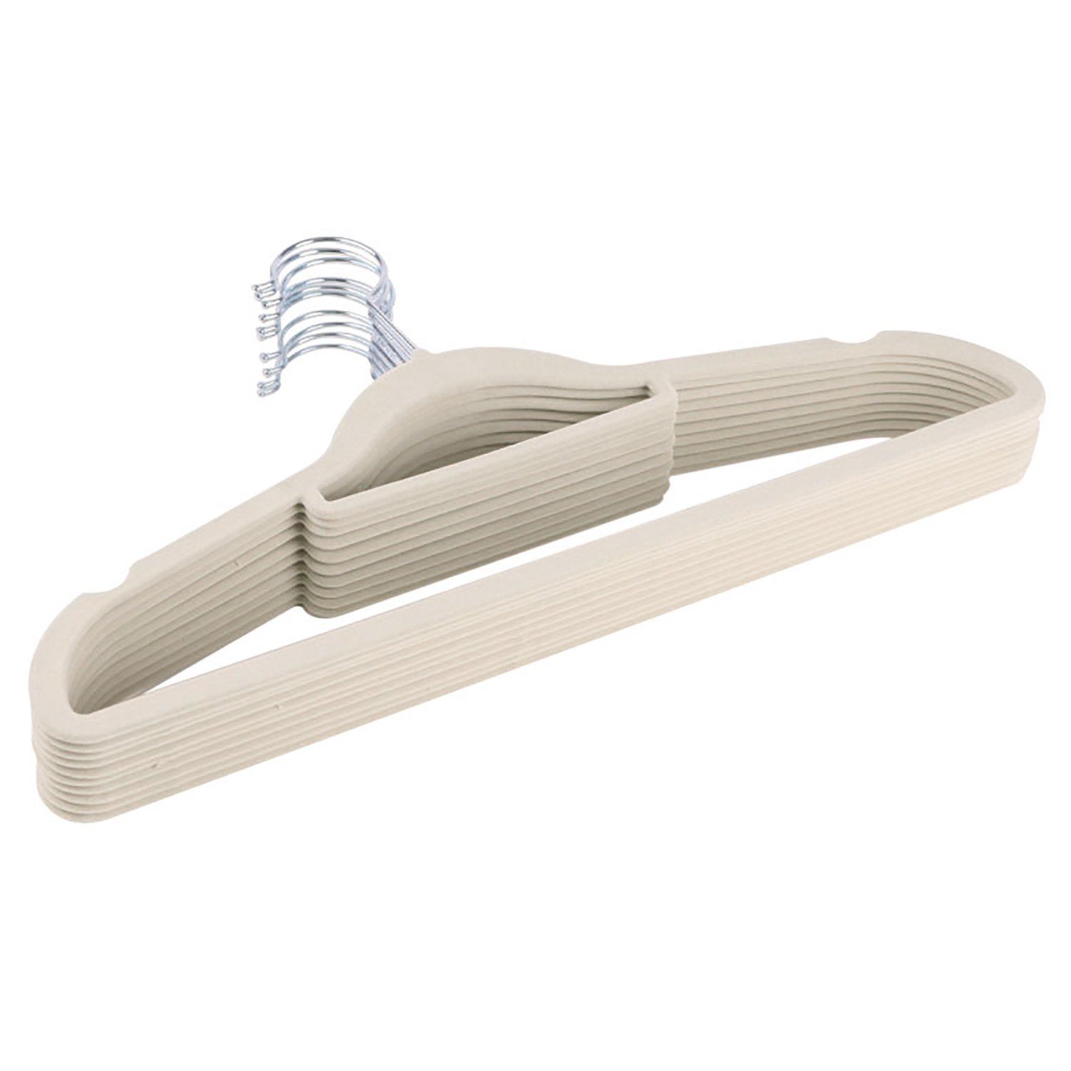 50 Pack Beige Thin Velvet Space Saving NonSlip Coat Hangers eBay