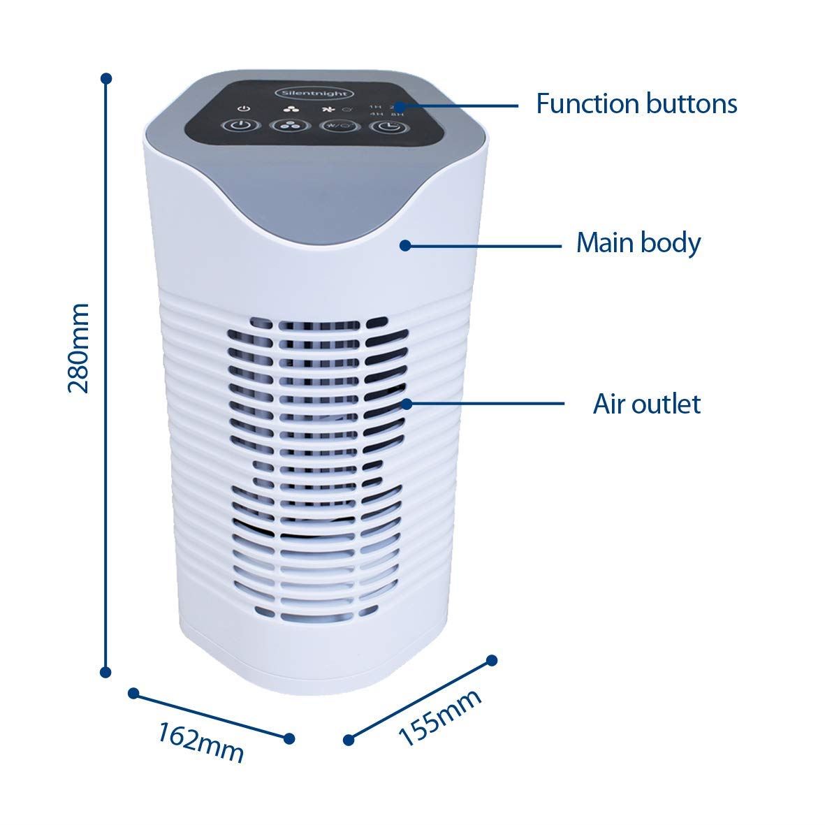 Silentnight HEPA Air Purifier Triple Replaceable Carbon Filter Ionizer