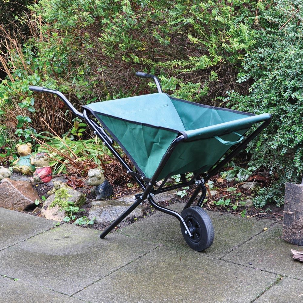 LIGHTWEIGHT GREEN SPACE SAVING FOLDING GARDEN WHEELBARROW FOLDABLE