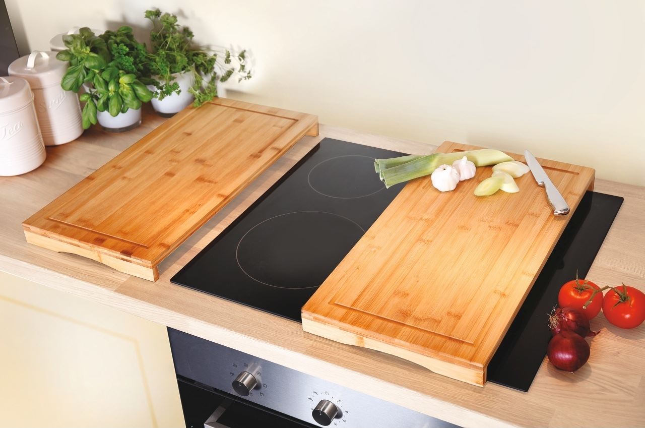 Set Of 2 Kitchen Wooden Cutting Chopping Board Oven Hob Covers Worktop