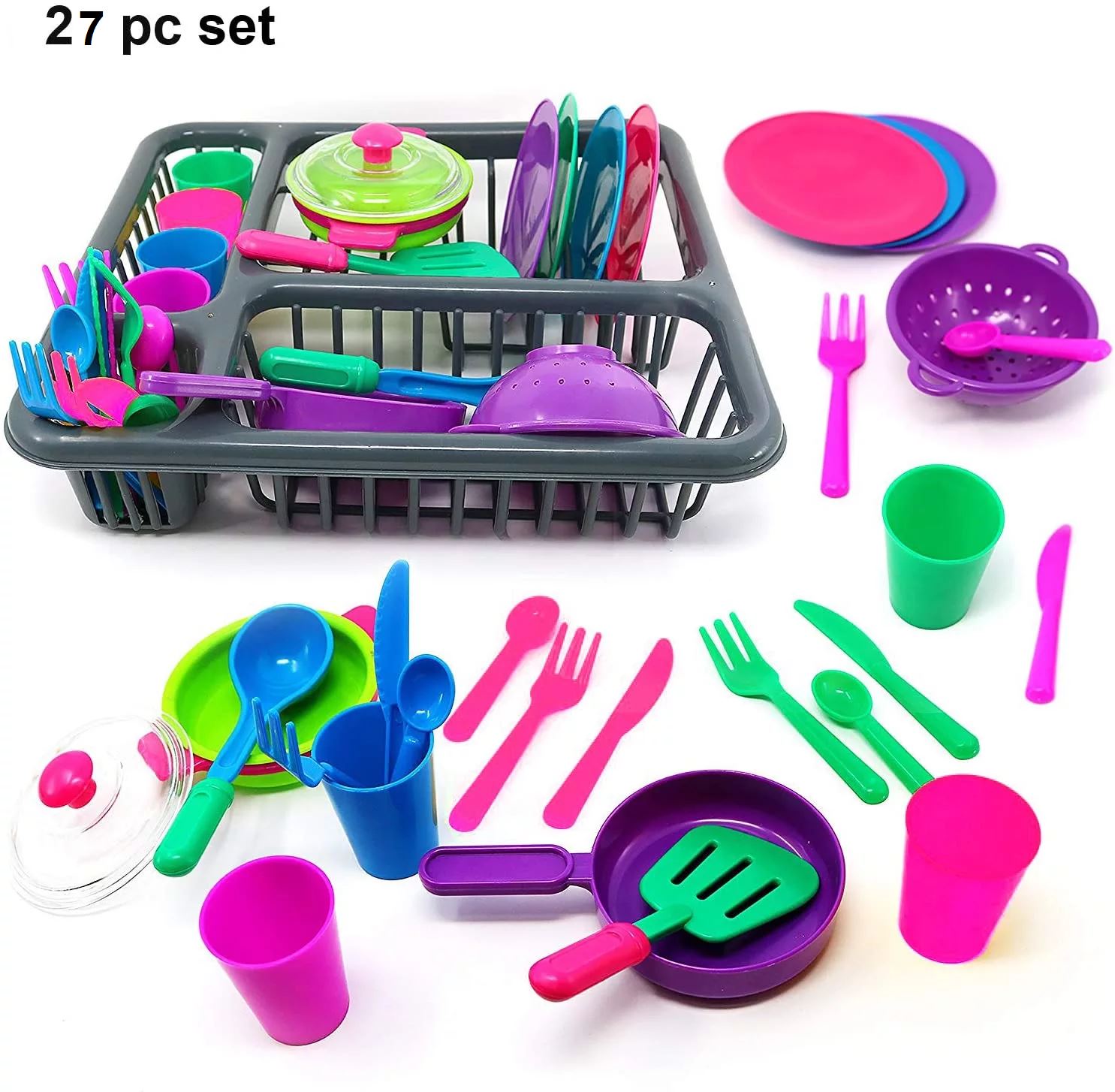 Pretend Play Kitchen Dish Set 27PSC Kids Toys Accessories For Boys