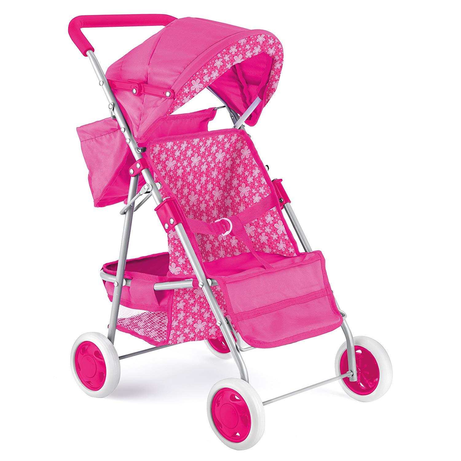 Baby Dolls Deluxe 4 Wheel Wheeler Buggy Stroller Jogger Pram Pushchair