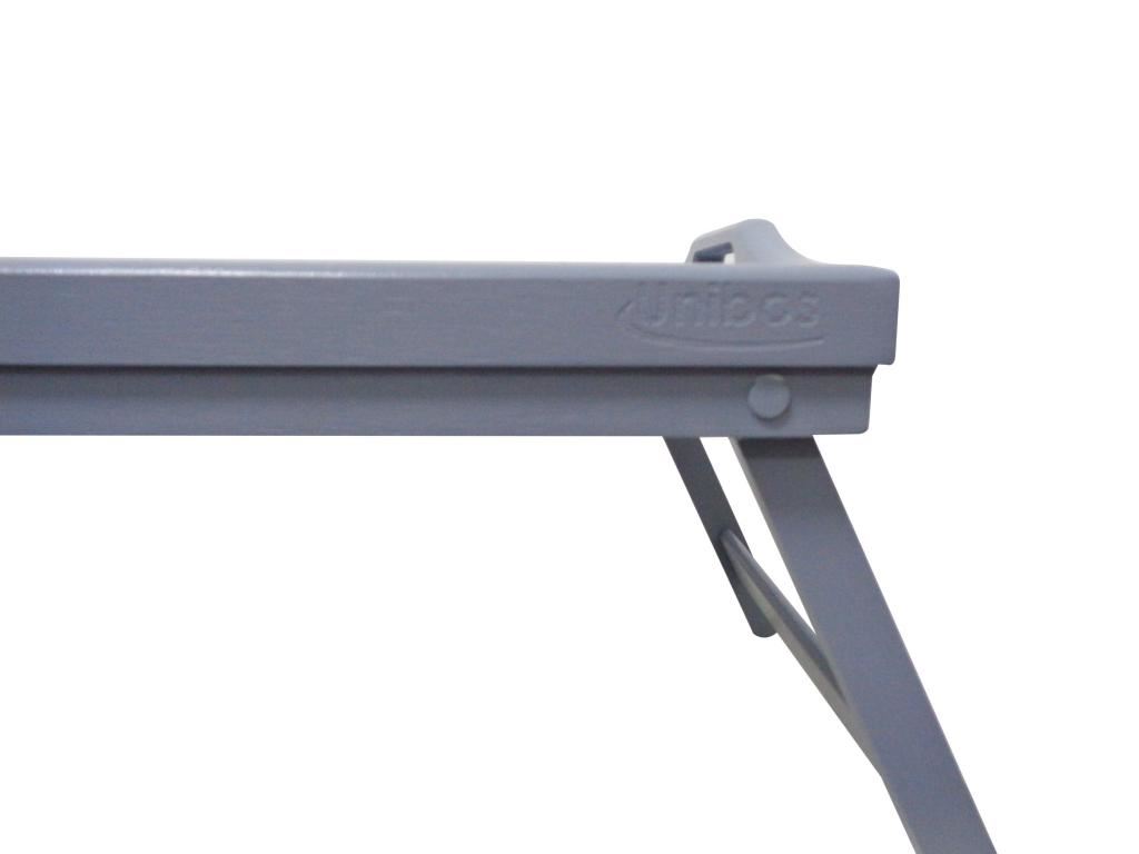 WHITE GREY BAMBOO WOODEN BREAKFAST SERVING LAP TRAY BED TABLE WITH FOLDING LEGS - Picture 8 of 16