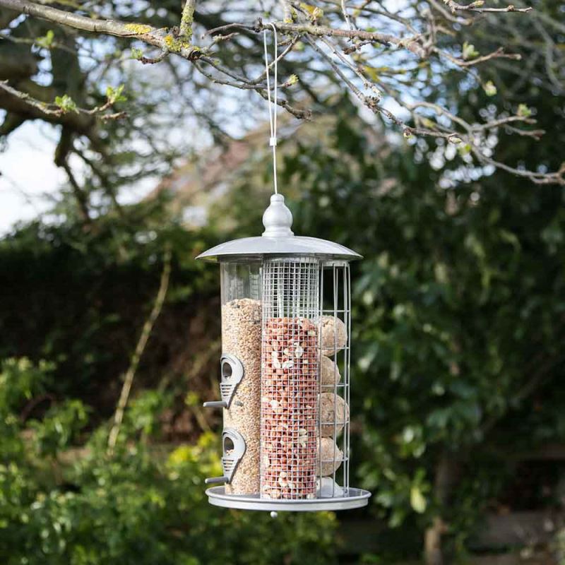 New Bird Feeder Large Garden Deluxe Hanging 3 In 1 Suet Fat Ball
