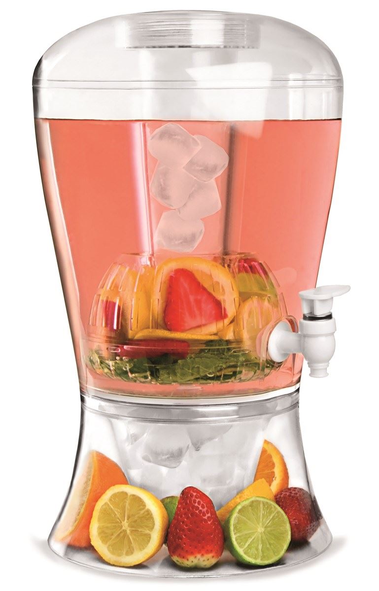 9L DRINKS DISPENSER JUG INFUSER COCKTAIL CHILLER PUNCH WITH TAP ICE