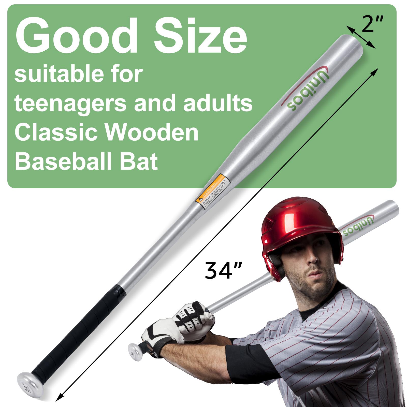34” Heavy Duty Aluminium Metal Baseball Rounder Softball Bat Silver Pole Stick - Produktbild 1