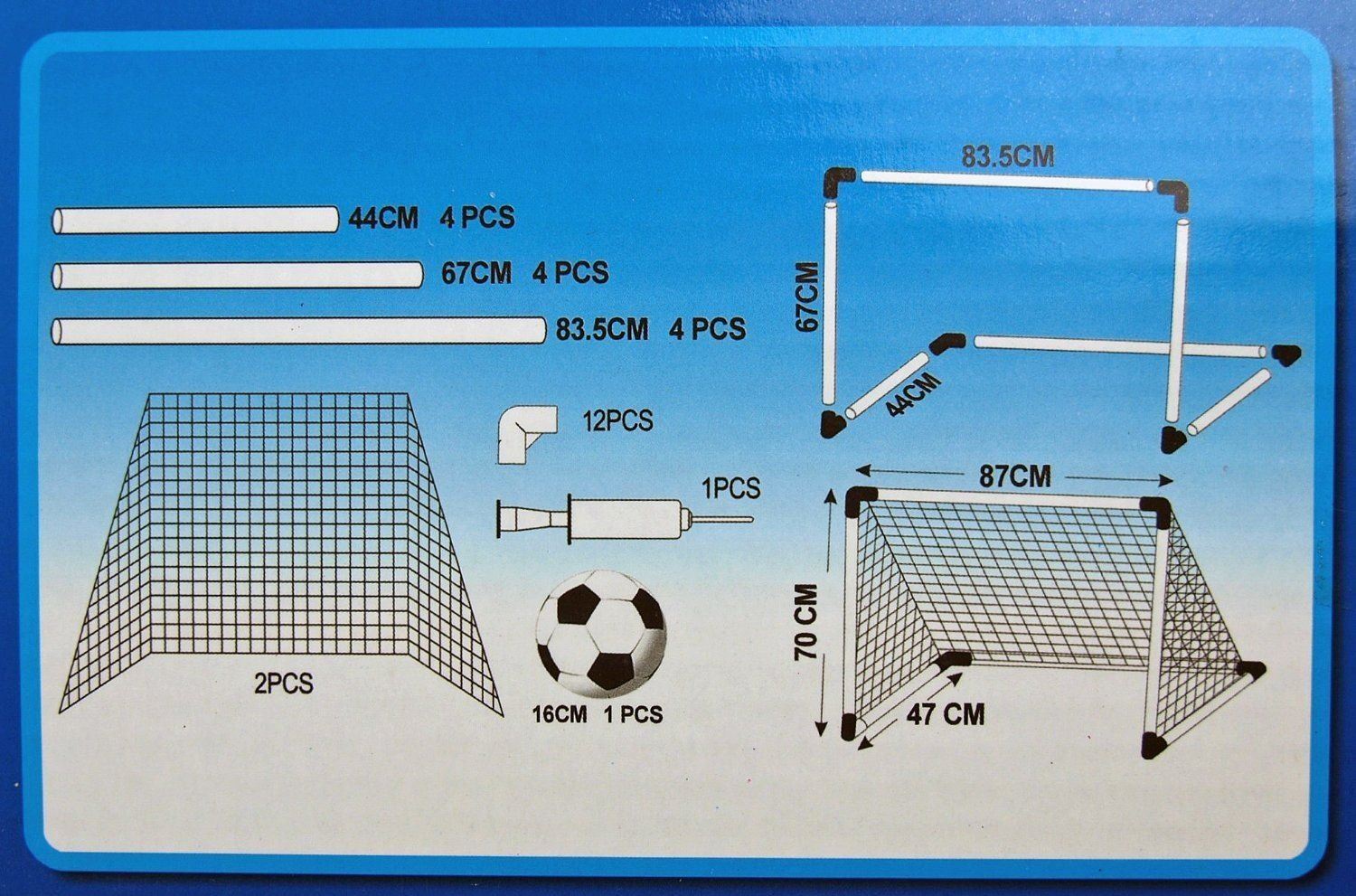 KIDS MINI FOOTBALL GOAL POSTS TWIN SET OF CHILDRENS PRACTICE SOCCER