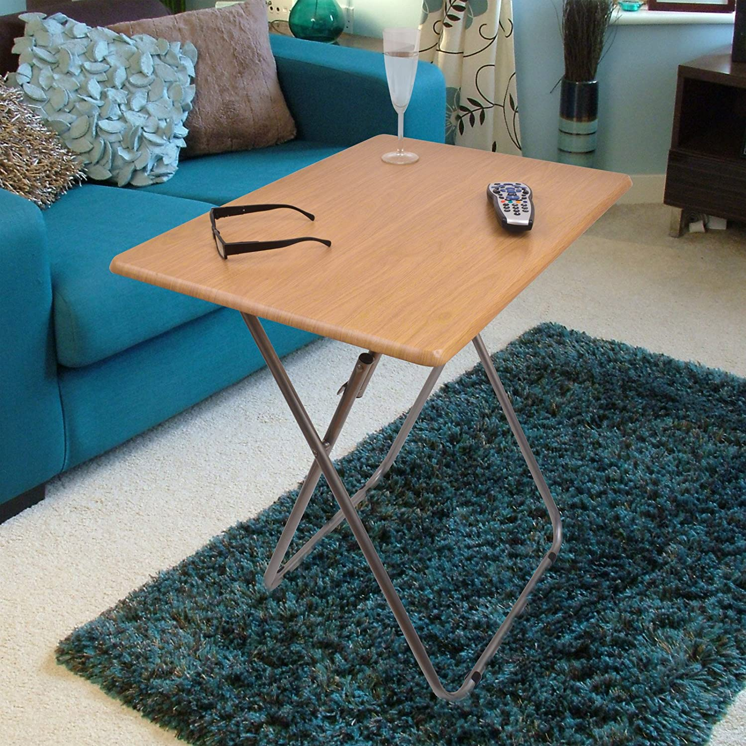 Folding Snack Table Wooden TV Side Laptop Coffee Tea Picnic New - Picture 3 of 14