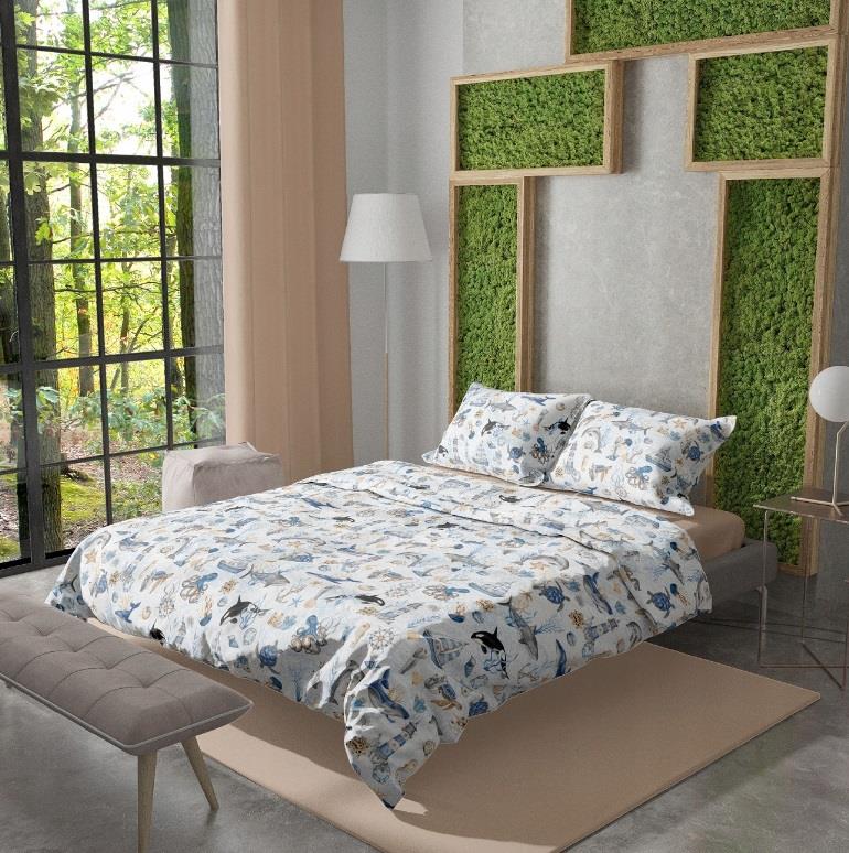 Set biancheria da letto 100% cotone biologico 200 x 140 cm copripiumone federa letto singolo - Foto 14 di 19