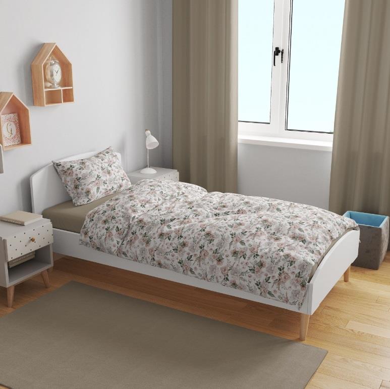 Set biancheria da letto 100% cotone biologico 200 x 140 cm copripiumone federa letto singolo - Foto 18 di 19