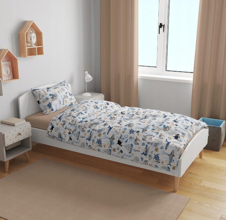 Set biancheria da letto 100% cotone biologico 200 x 140 cm copripiumone federa letto singolo - Foto 13 di 19