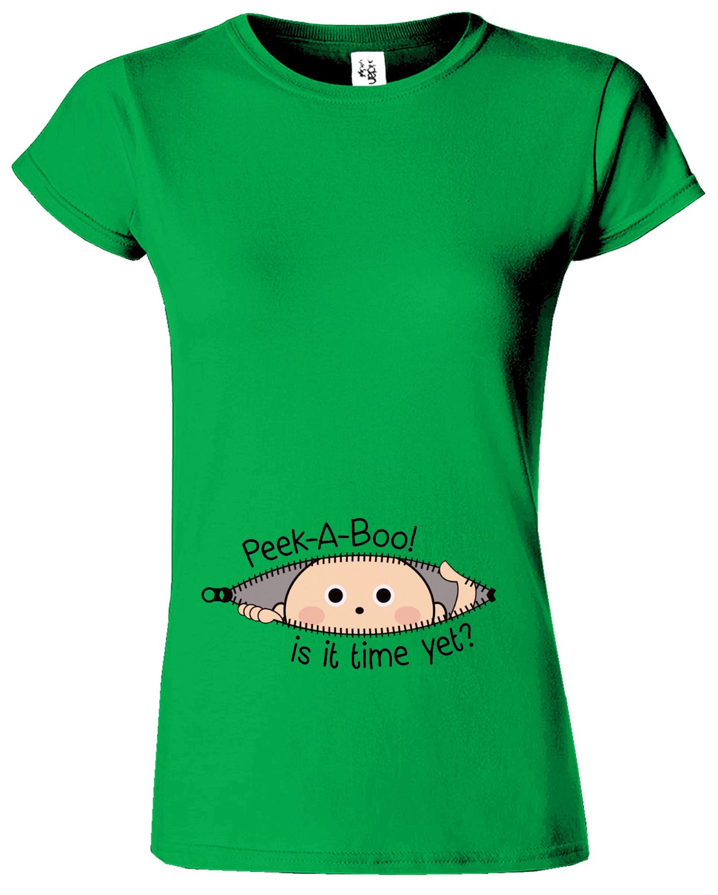 Peek A Boo Ladies Fitted TShirt Funny Maternity Baby Shower Pregnancy