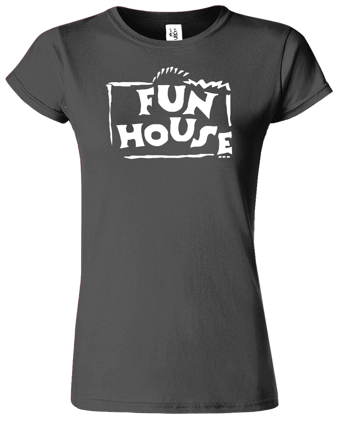 FUN HOUSE Ladies T-Shirt Funny Retro Fancy Dress Costume TV Game Womens Tshirt