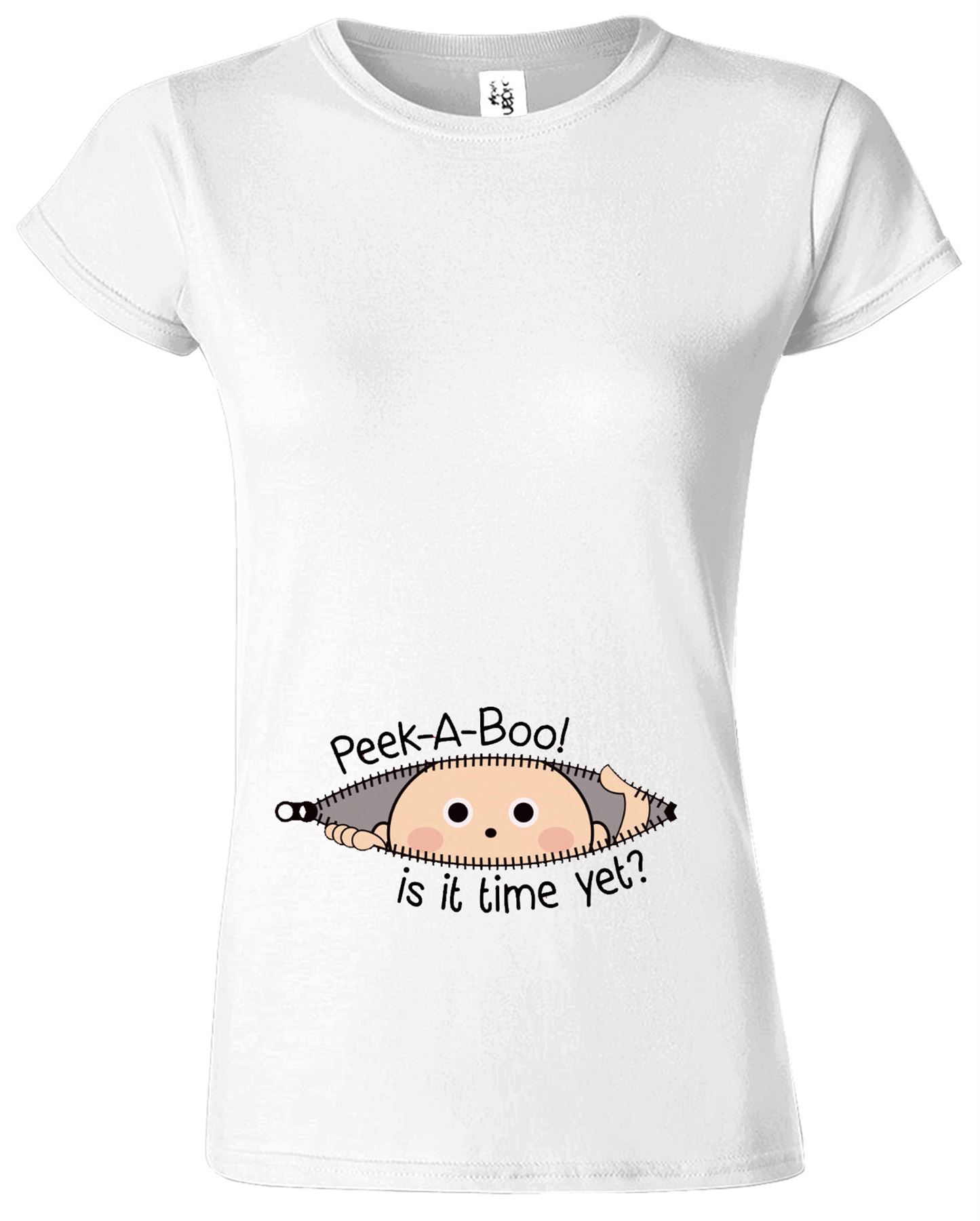 Peek A Boo Ladies TShirt Funny Baby Shower Pregnancy Women Top Tee T