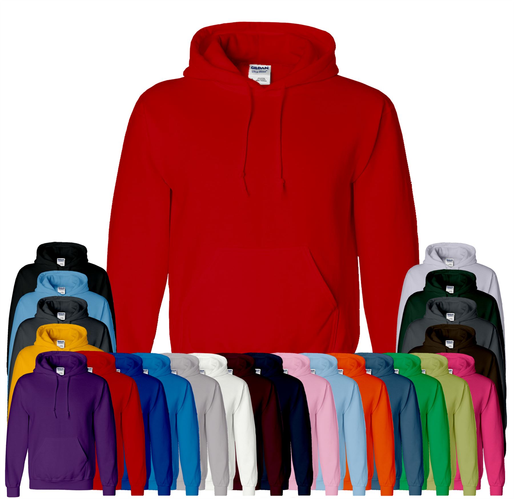 New Gildan Plain Cotton Heavy Blend Hoodie Blank Pullover Sweatshirt