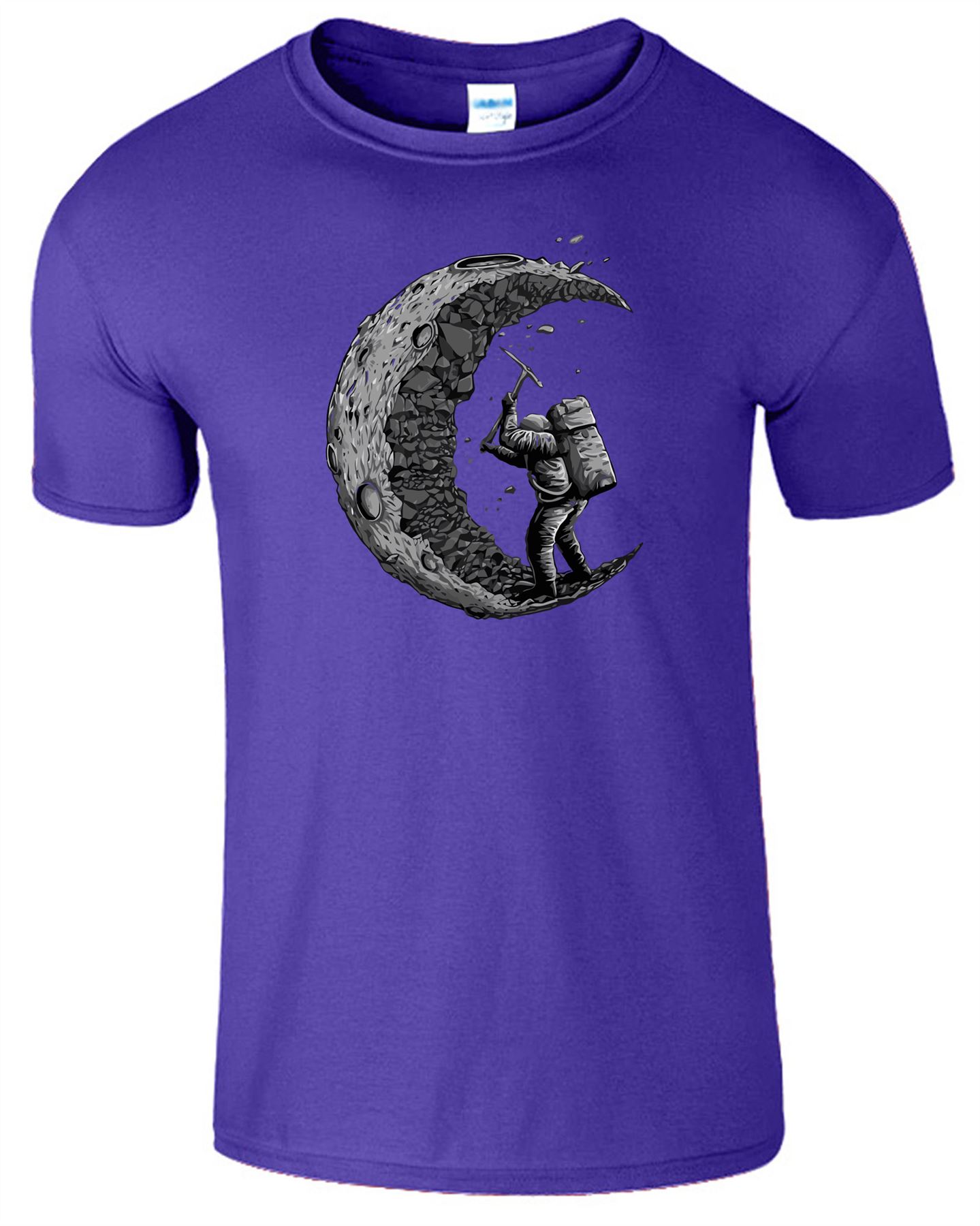 Digging The Moon Design Kids Mens Tshirt Funny Printed Short Sleeve T-Shirts
