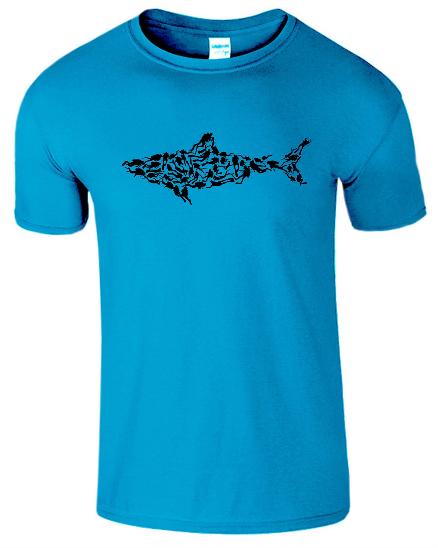Shark Mens T Shirt Scuba Diving Comedy Funny Diver Top Gift Tee Tshirt