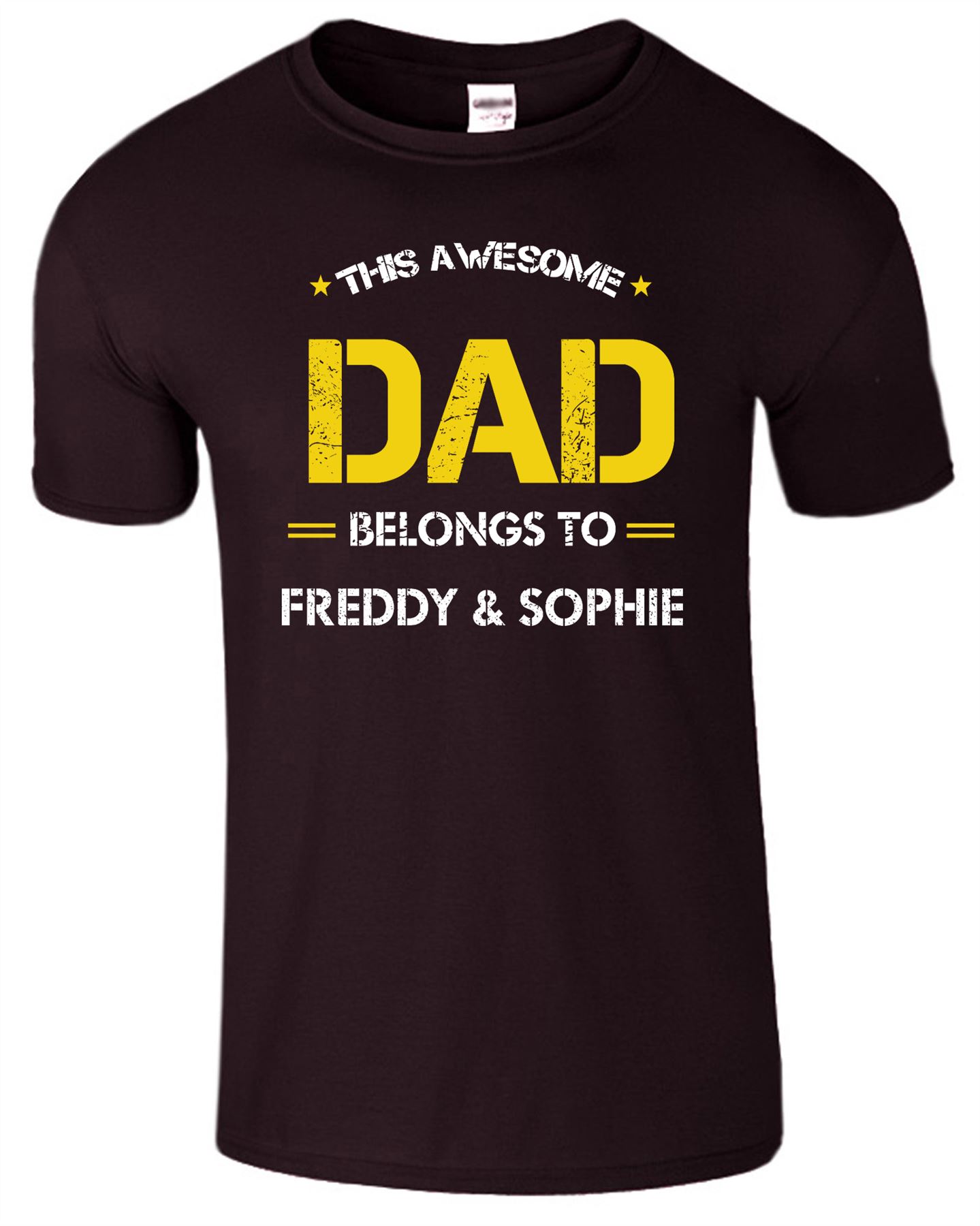 Father/'s Day Gift THIS AWESOME DAD Mens T shirt BELONGS TO Personalised T-shirt