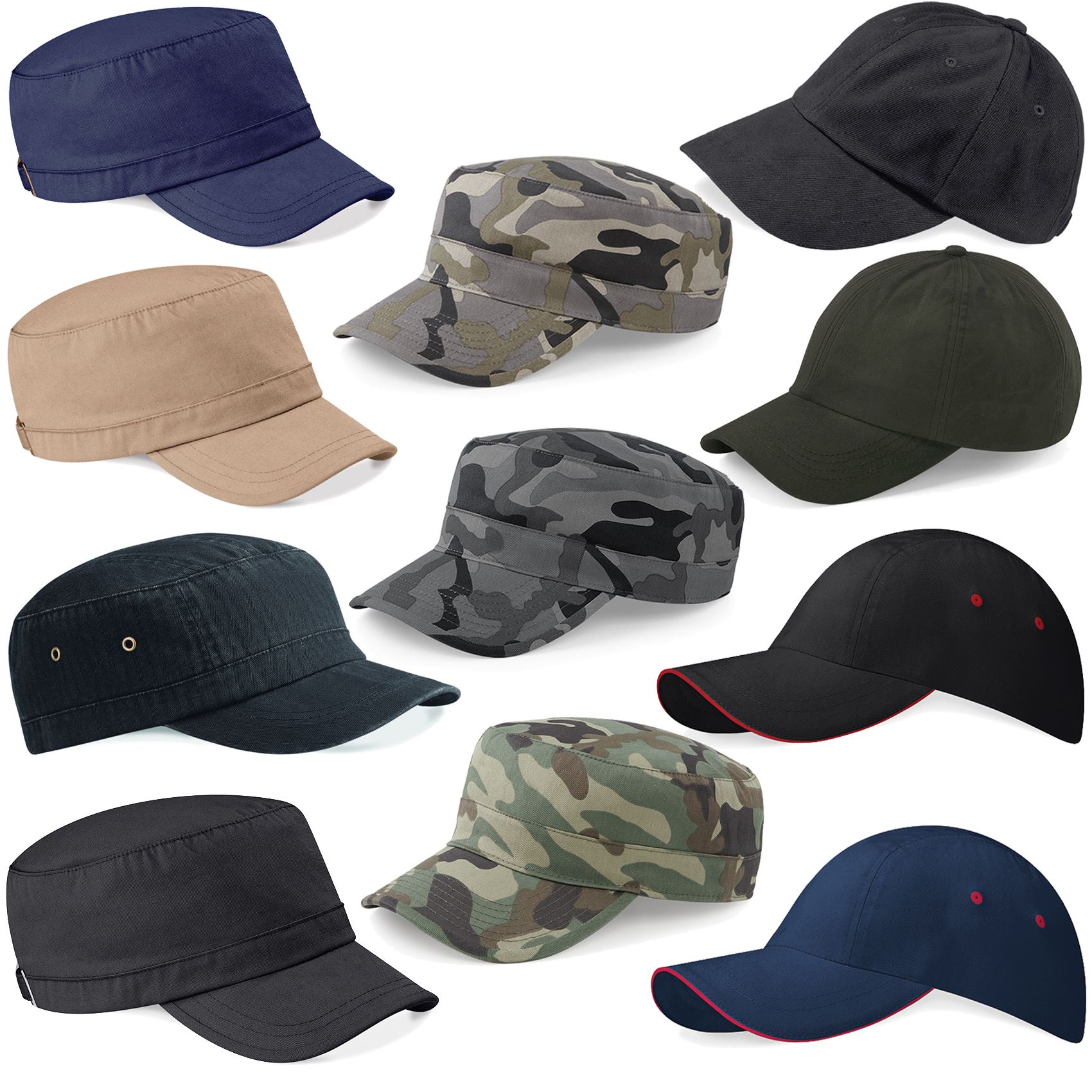 Unisex Mens Teamlife Urban VII 7 Panels Baseball Cap Adjustable Trucker Hats