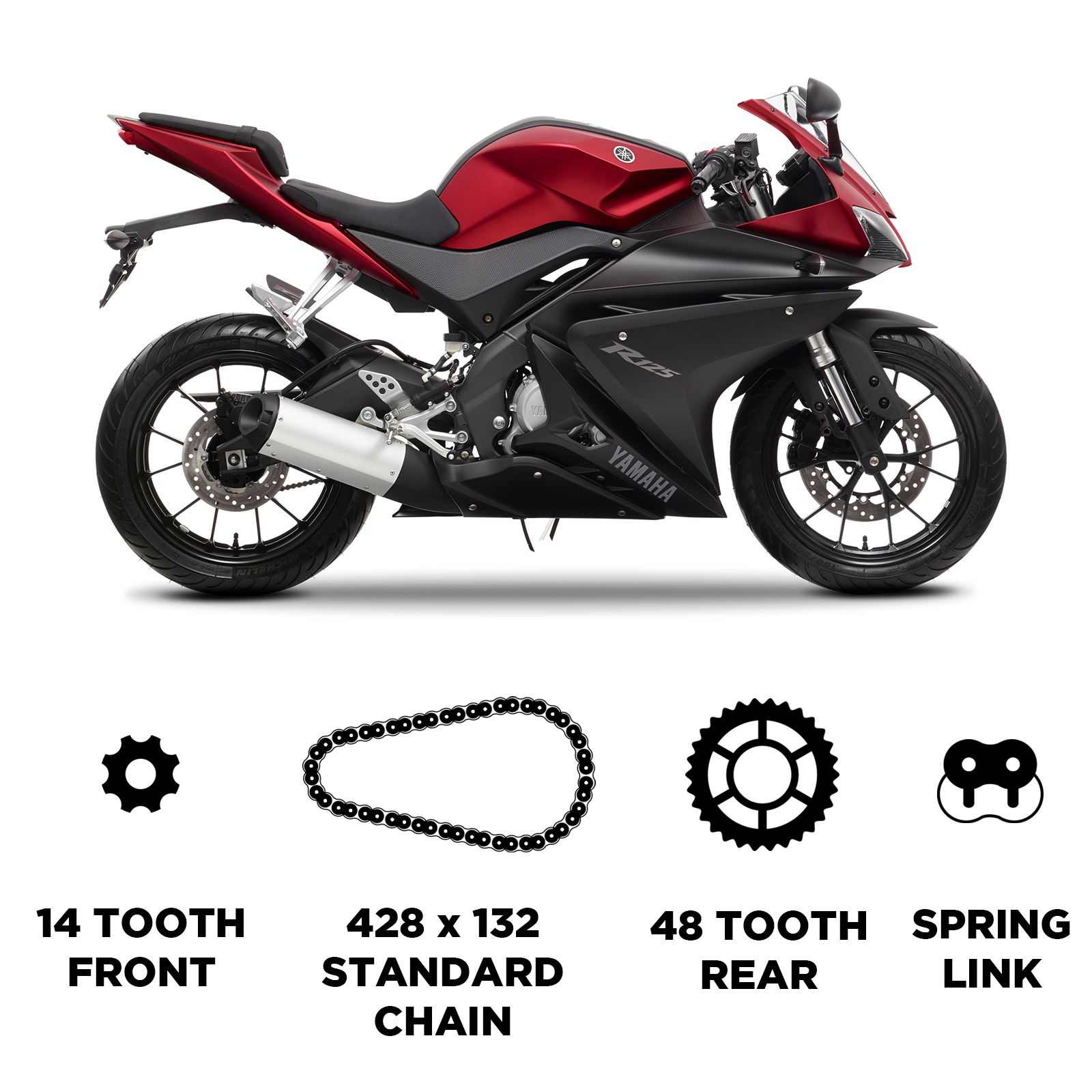 DID CHAIN KIT YAMAHA YZF-R125 08