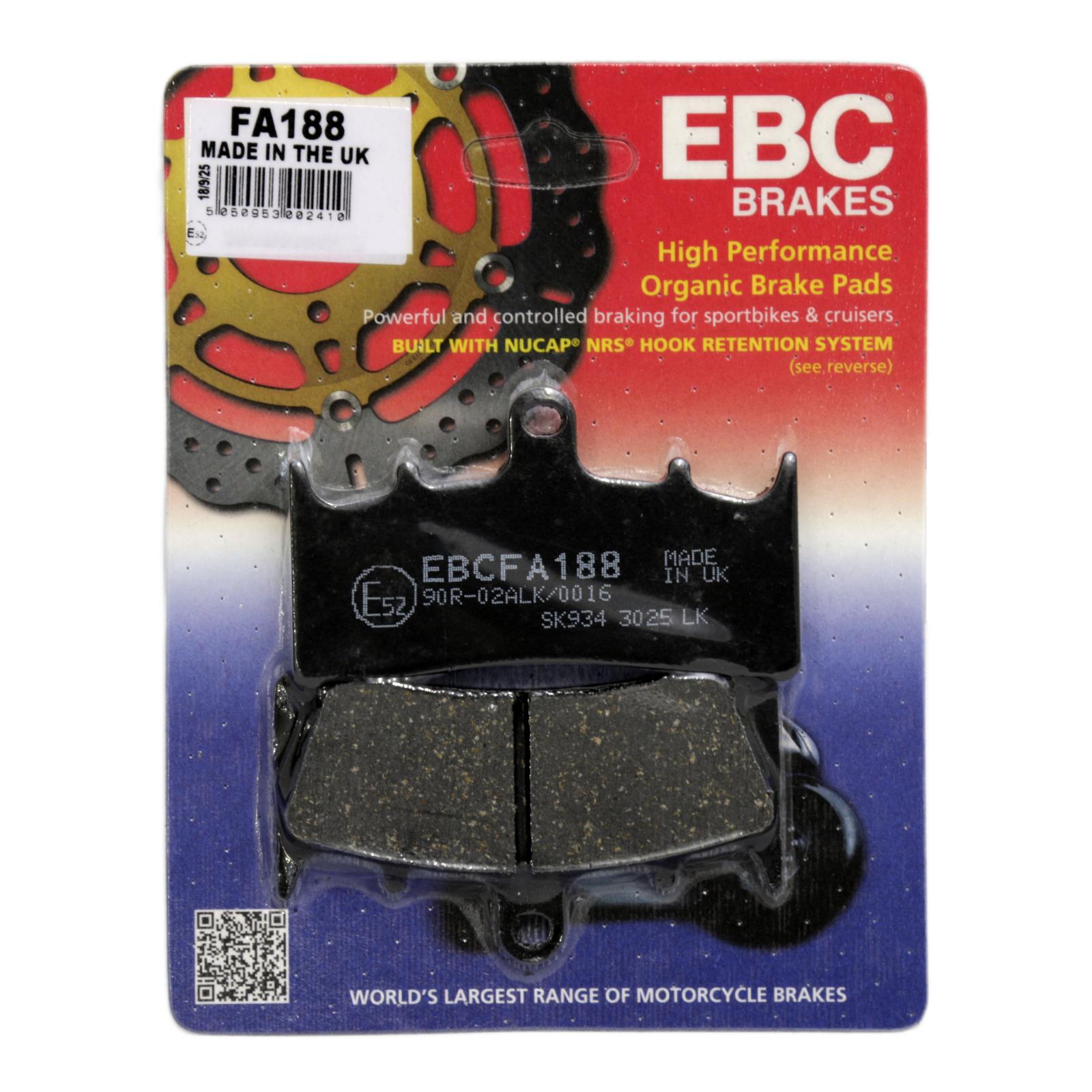 EBC FA188 Organic Brake Pads for Kawasaki ZX-6R Ninja 00-02 | eBay UK