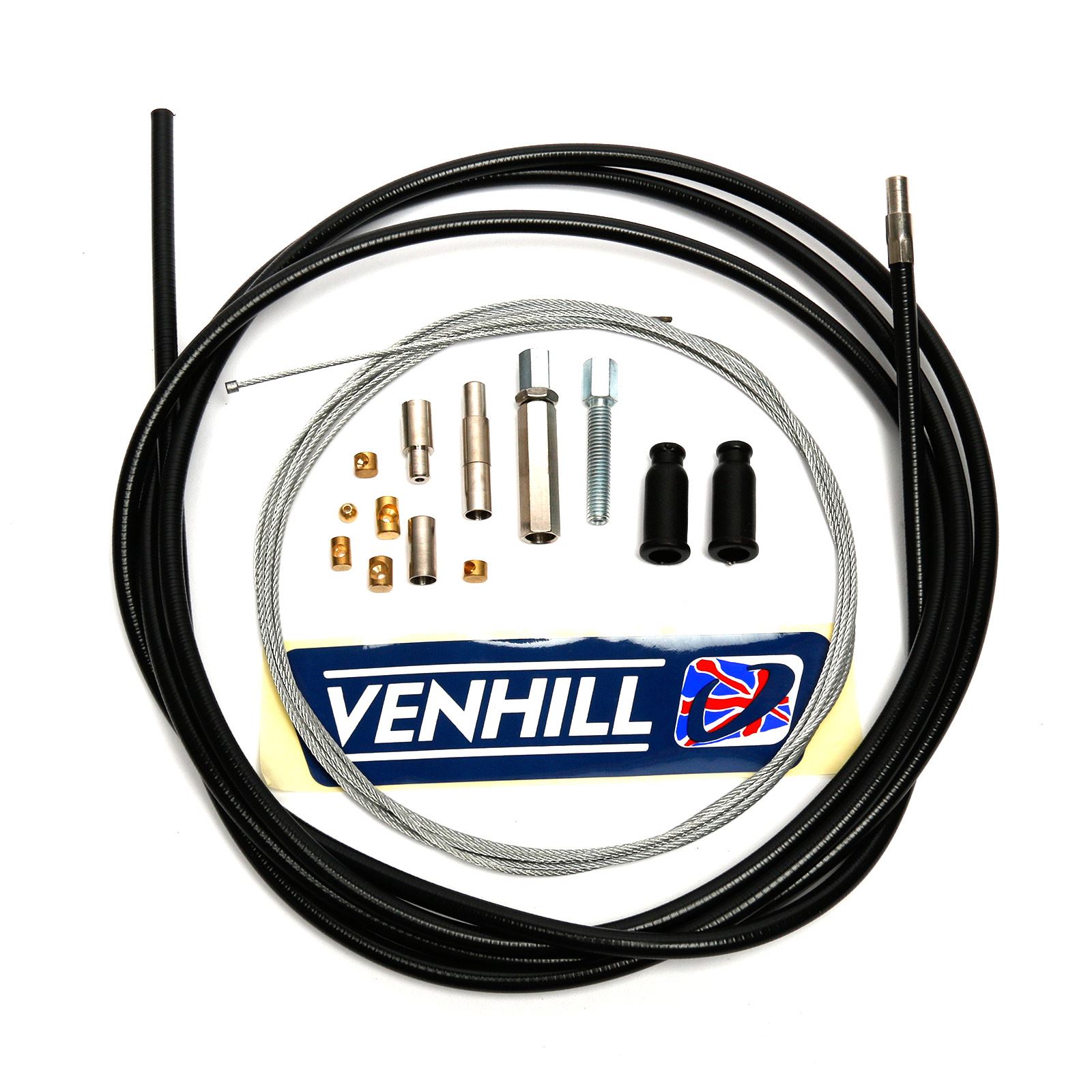 Venhill Universal Motorcycle 2.35m Throttle Cable 6mm Outer Black