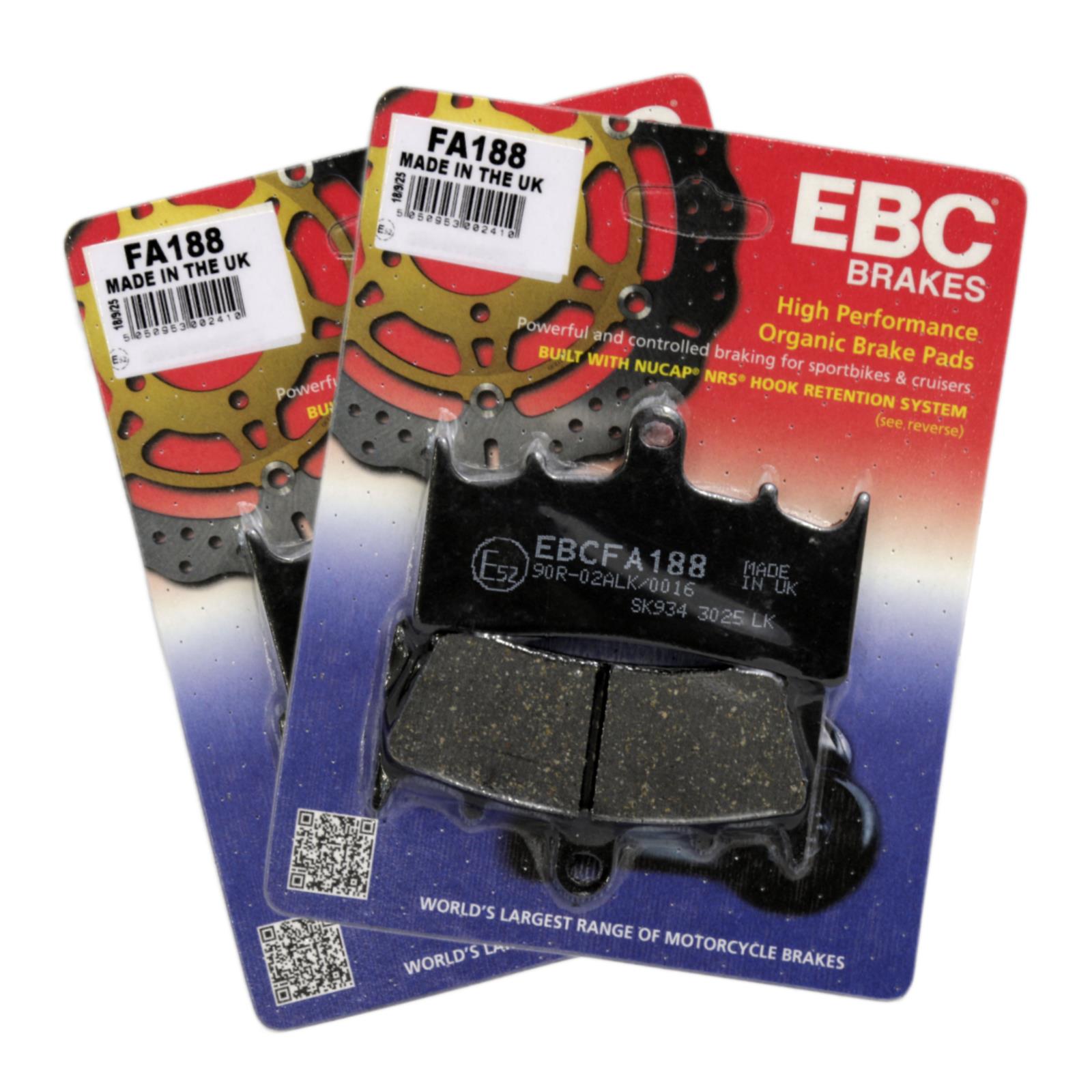 EBC FA188 Organic Brake Pads X2 for Kawasaki ZX-12R Ninja 00-01 | eBay