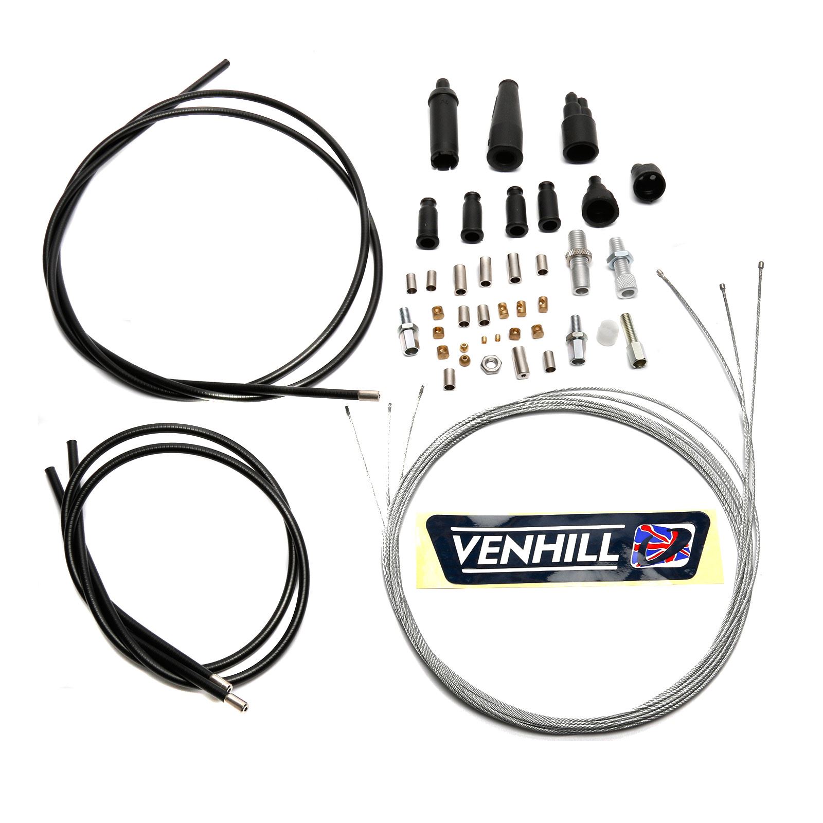 Venhill Universal 1 Into 2 Throttle Cable Kit Ideal for 2 Strokes