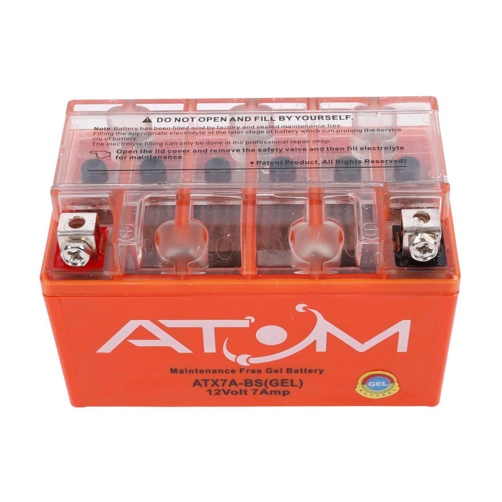 YTX7A-BS Atom Gel Motorcycle Battery for Sinnis Hoodlum 125