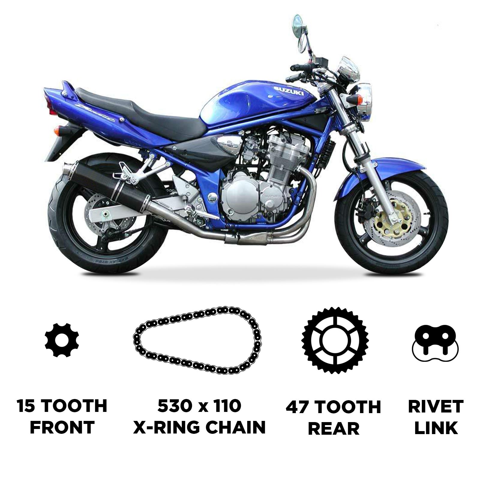 DID Heavy Duty Chain&Sprocket Kit Suzuki GSF S/N 600 Bandit 19951999