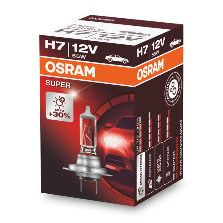 30/% plus de lumière 64210sup ECE r37 12v 55w Made in Germany 2 x OSRAM h7 super