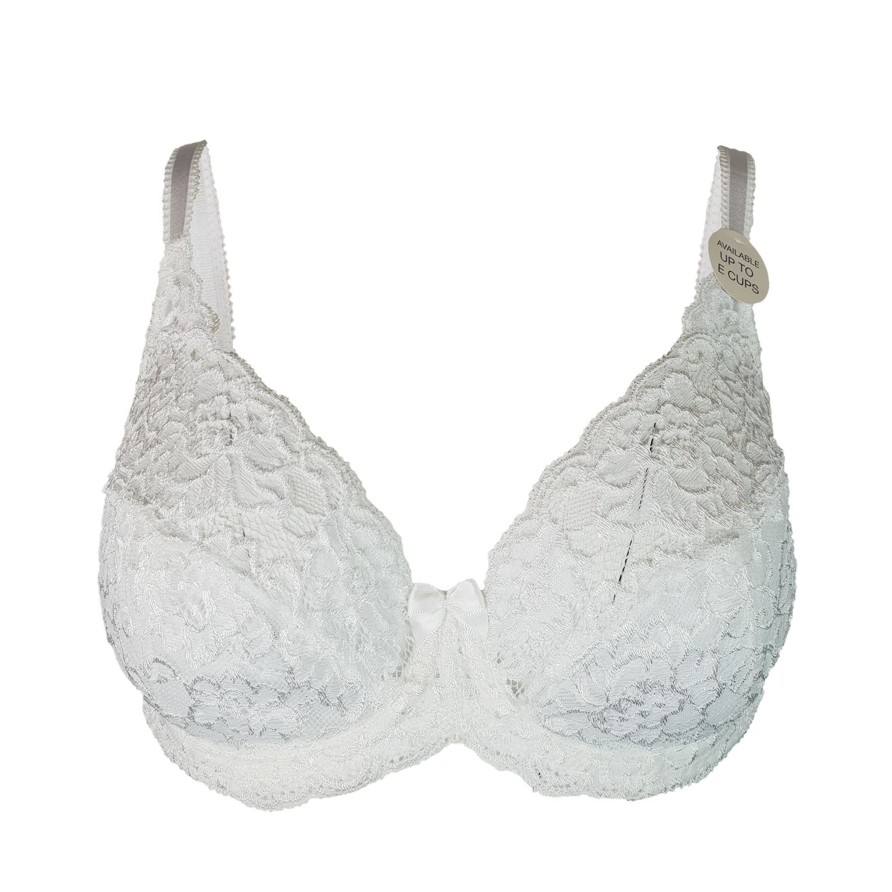 EX MARKS /& SPENCER BEAUTIFUL WHITE LACE FULL CUP BRA FULLY ADJUSTABLE STRAPS