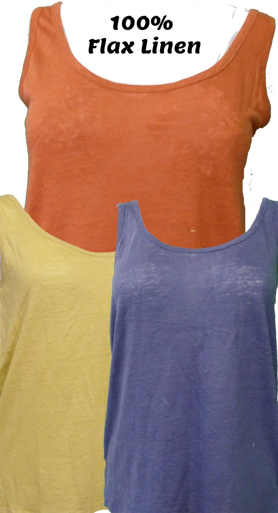 Ladies M/&S Collection Sizes 10-18 Flax Linen Jersey Vest Top