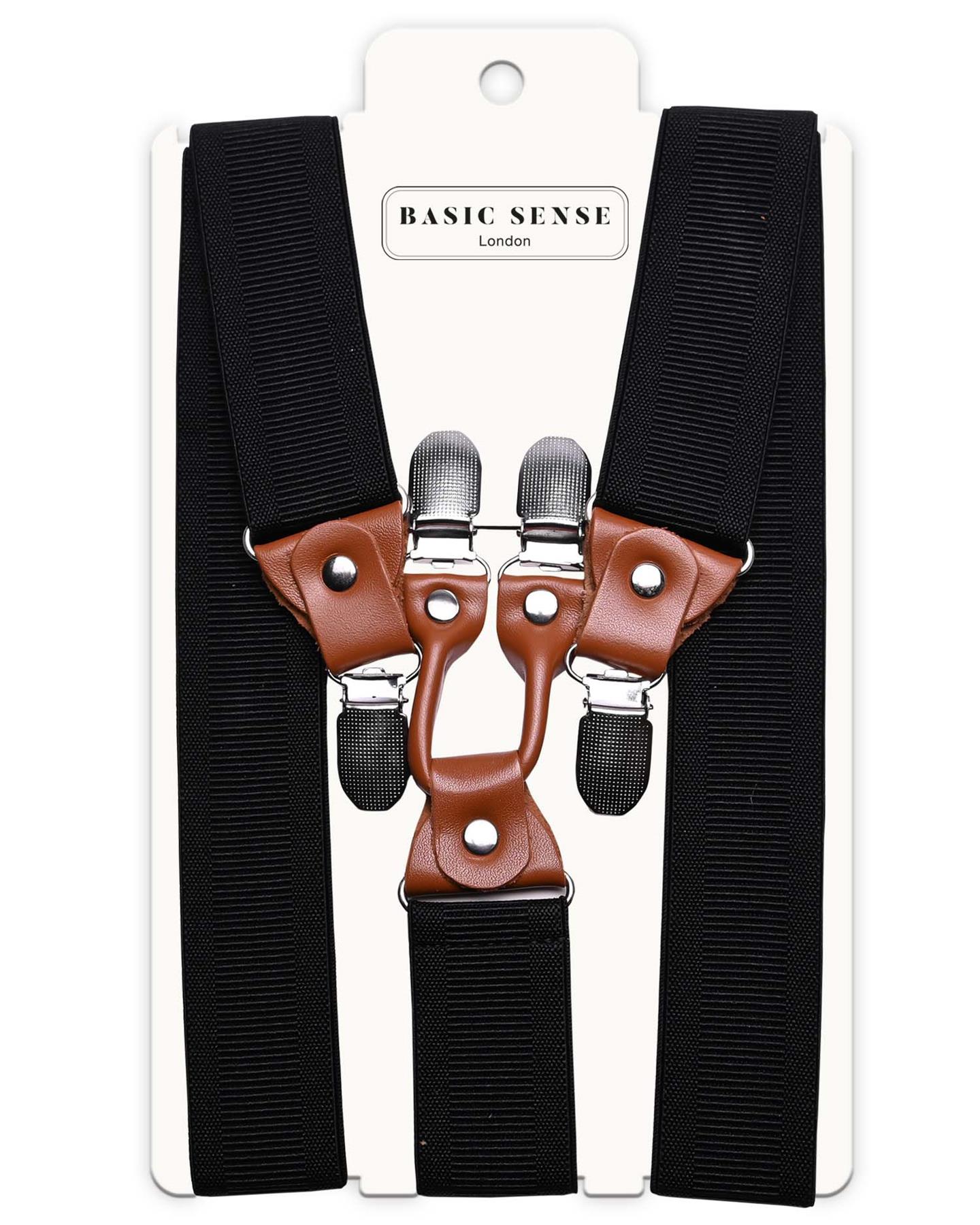 Men Plain Suspenders for Trouser, Thick 35mm Y Shape Wide Leather Braces - Picture 7 of 22