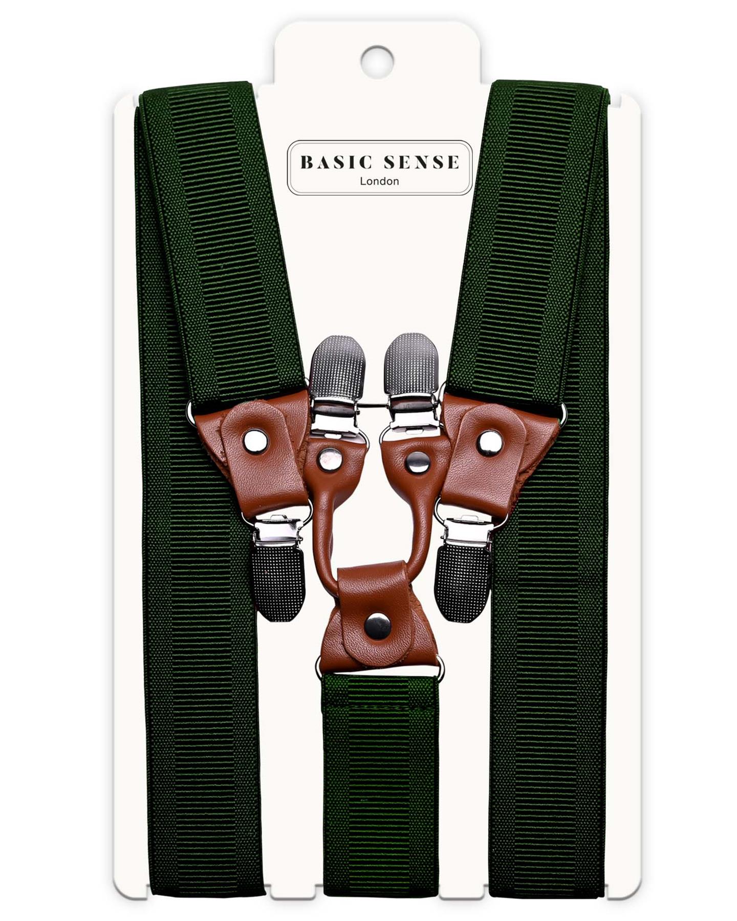 Men Plain Suspenders for Trouser, Thick 35mm Y Shape Wide Leather Braces - Picture 11 of 22