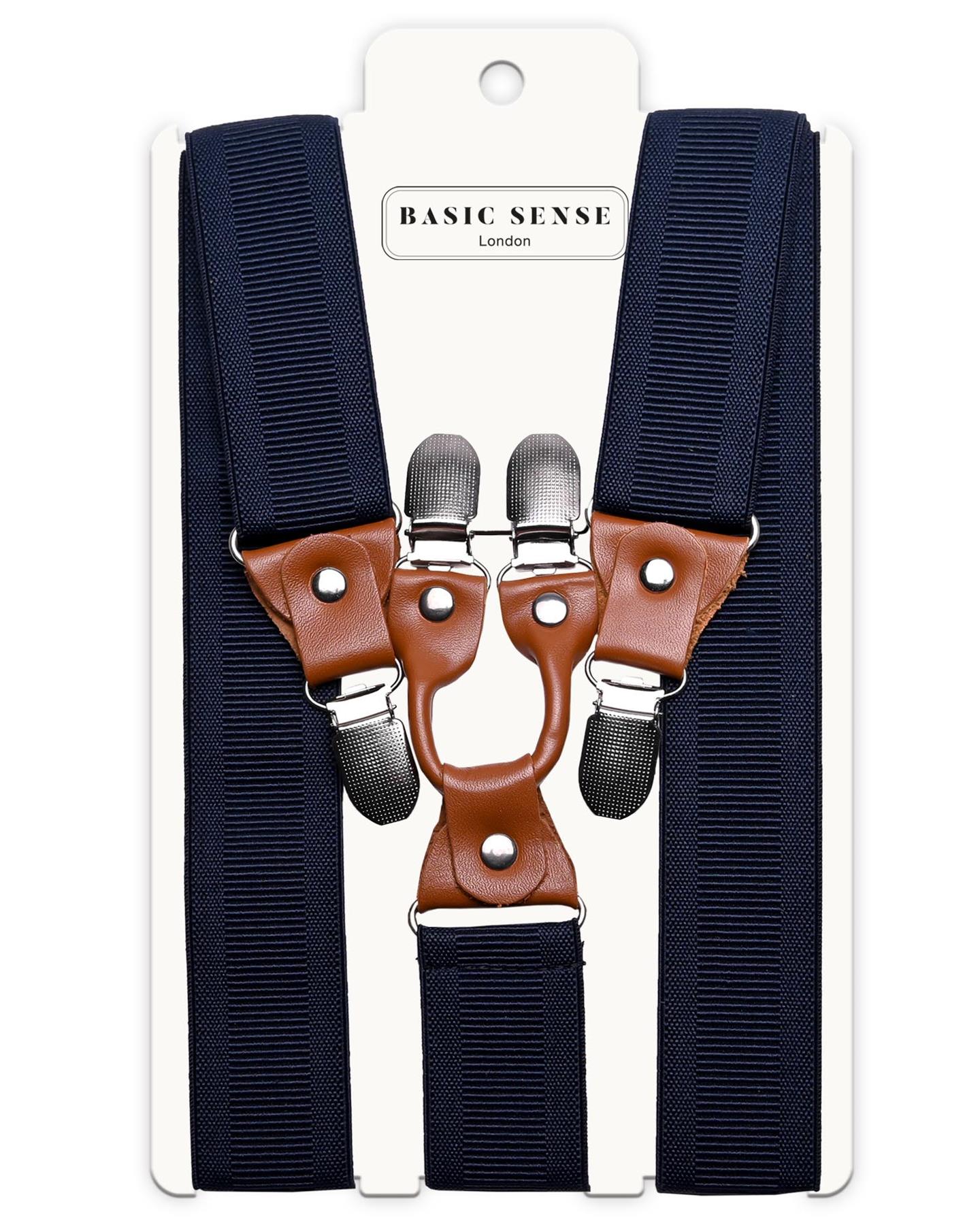 Men Plain Suspenders for Trouser, Thick 35mm Y Shape Wide Leather Braces - Picture 17 of 22