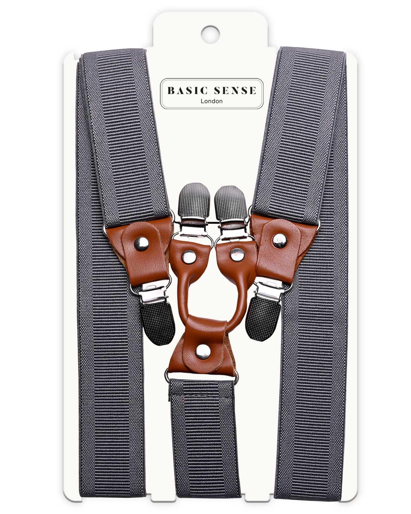 Men Plain Suspenders for Trouser, Thick 35mm Y Shape Wide Leather Braces - Picture 15 of 22