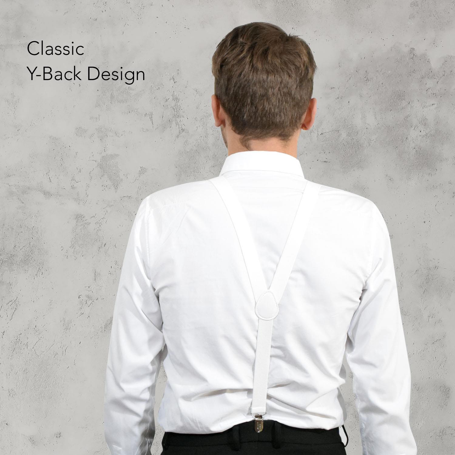 Unisex Plain Suspenders Sturdy Strong 25mm Y Shape Braces for Trouser - Picture 63 of 66