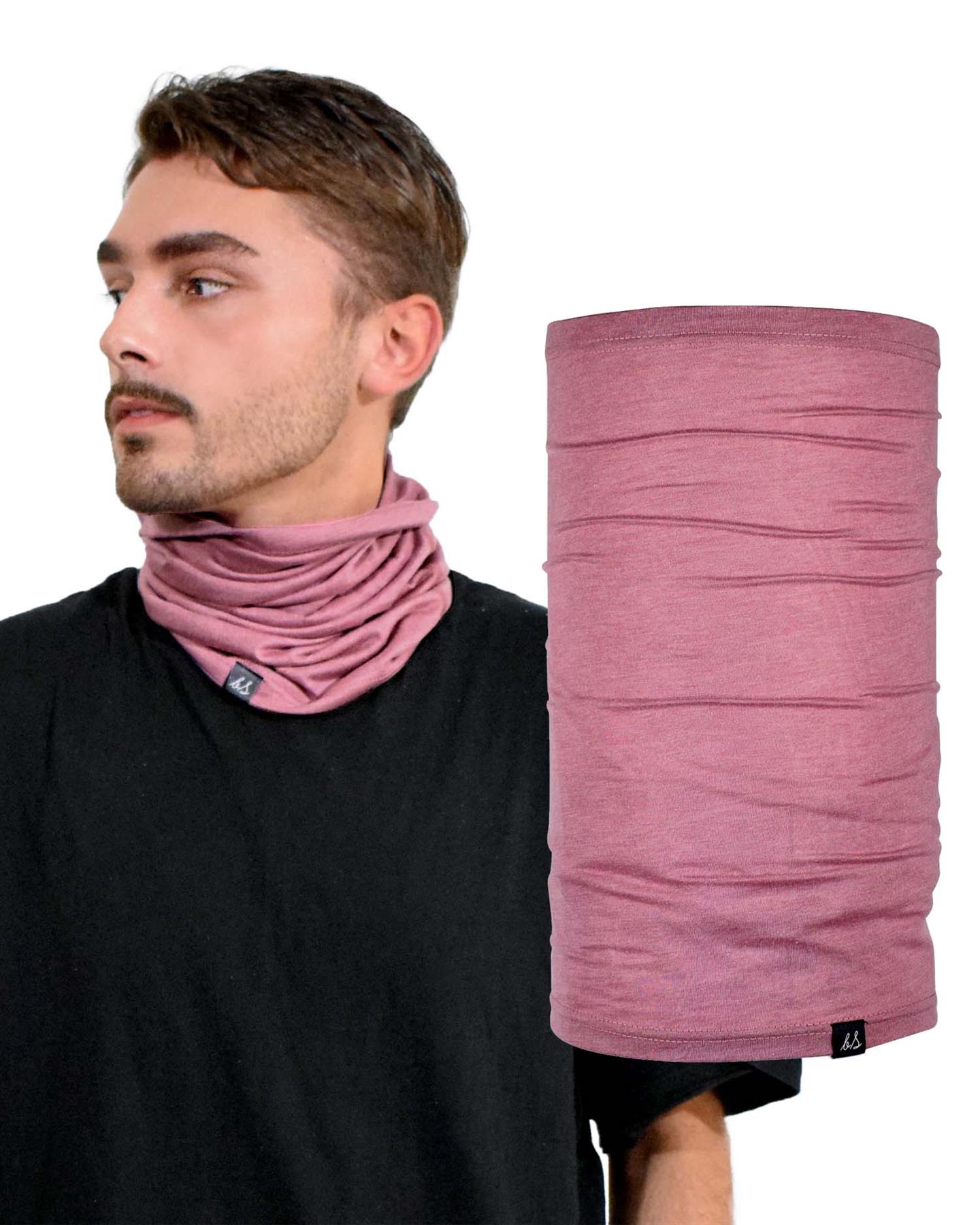 Cotton Blend Plain Jersey Soft Multifunctional Neck Warmer Gaiter Headwear Snood - Picture 35 of 44