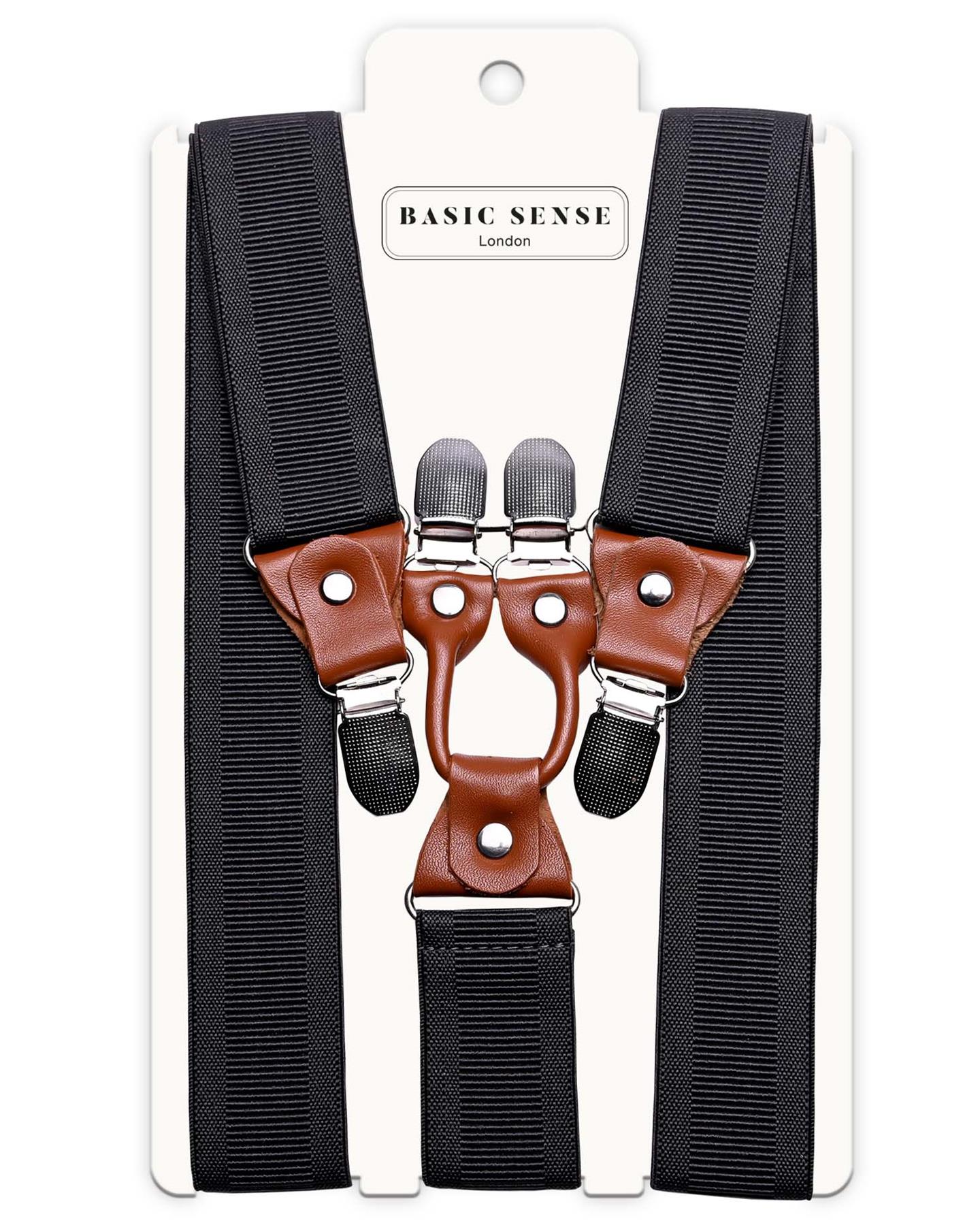 Men Plain Suspenders for Trouser, Thick 35mm Y Shape Wide Leather Braces - Picture 13 of 22