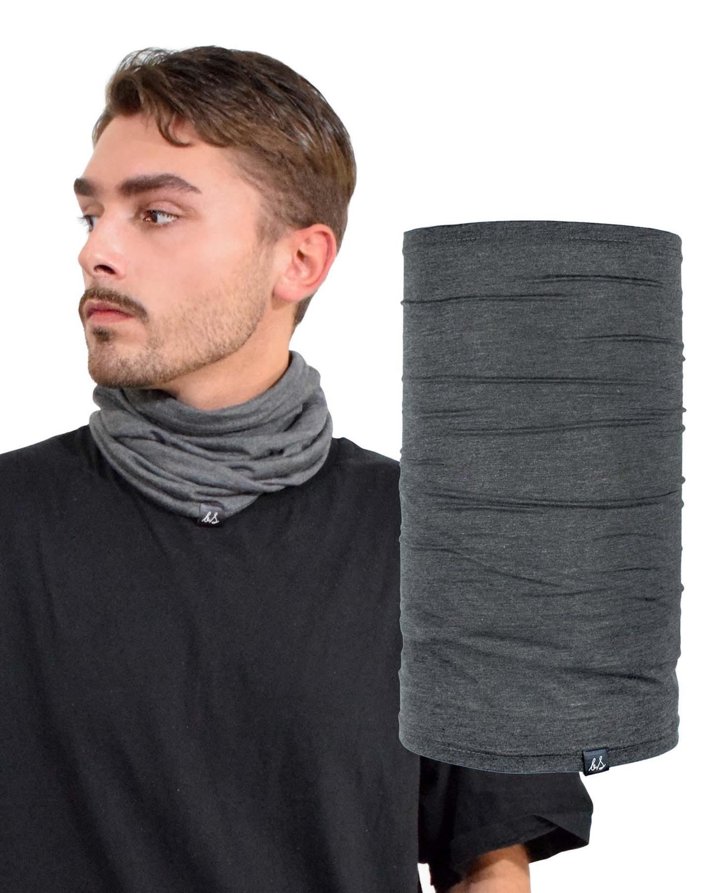 Cotton Blend Plain Jersey Soft Multifunctional Neck Warmer Gaiter Headwear Snood - Picture 33 of 44