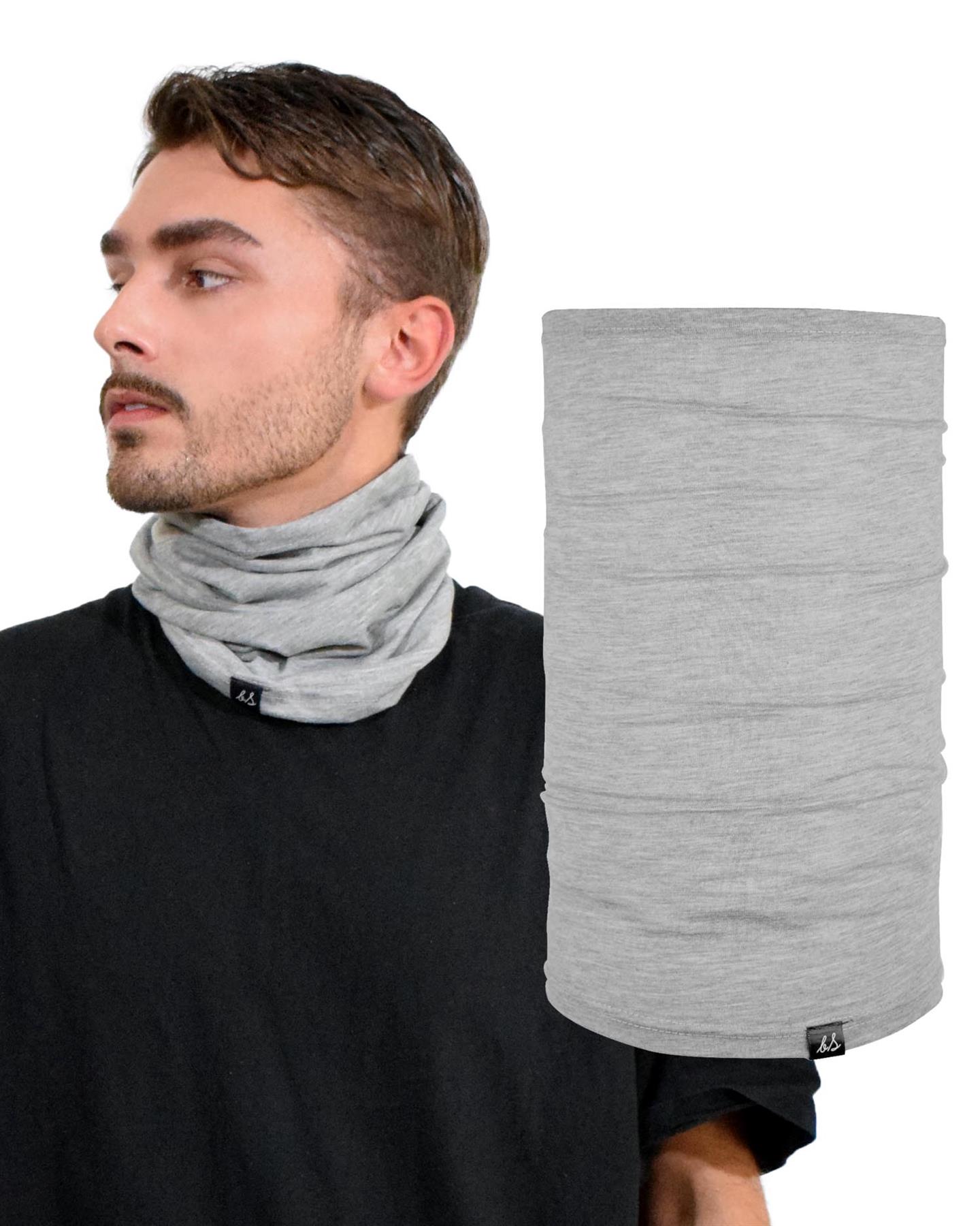Cotton Blend Plain Jersey Soft Multifunctional Neck Warmer Gaiter Headwear Snood - Picture 17 of 44