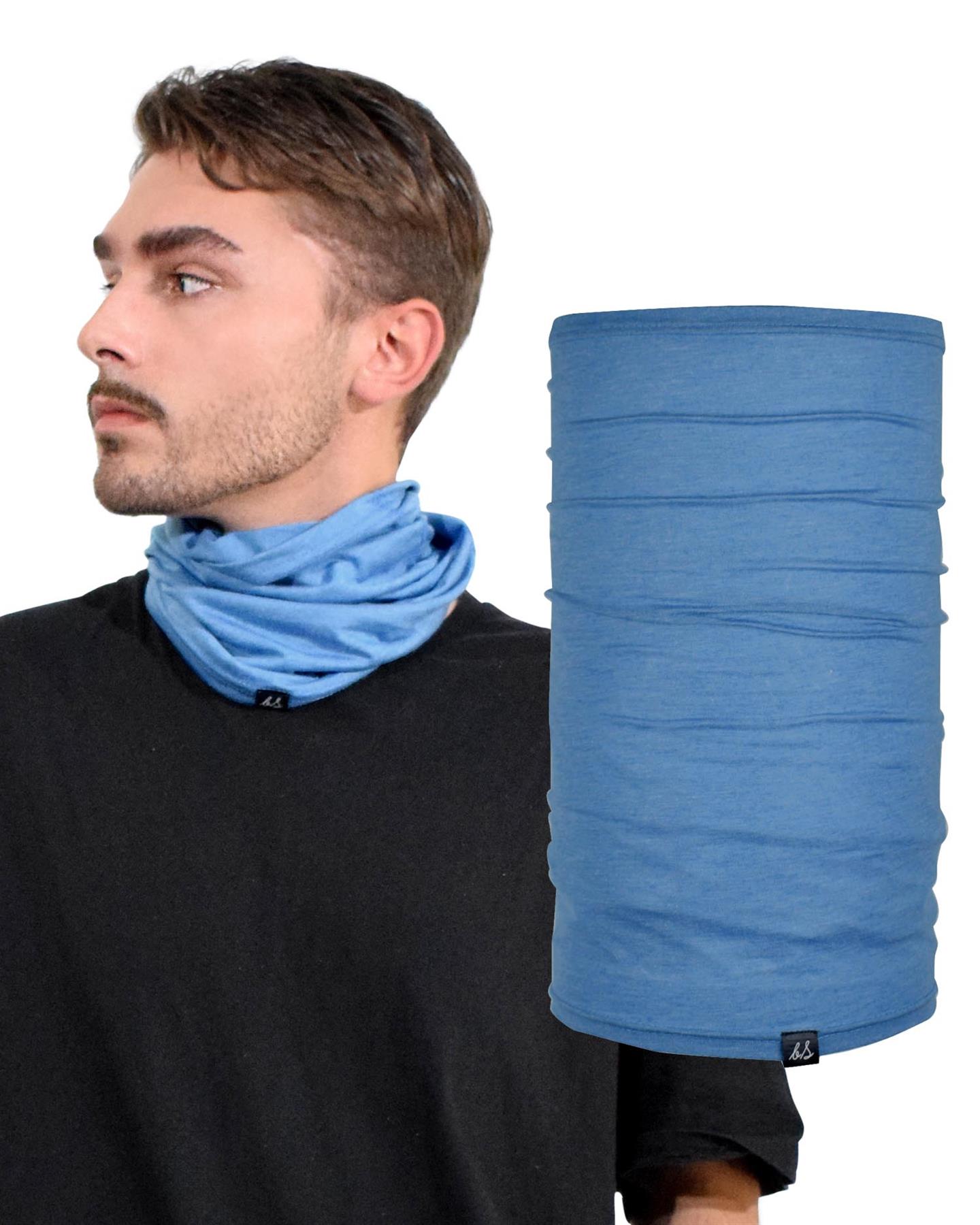 Cotton Blend Plain Jersey Soft Multifunctional Neck Warmer Gaiter Headwear Snood - Picture 13 of 44