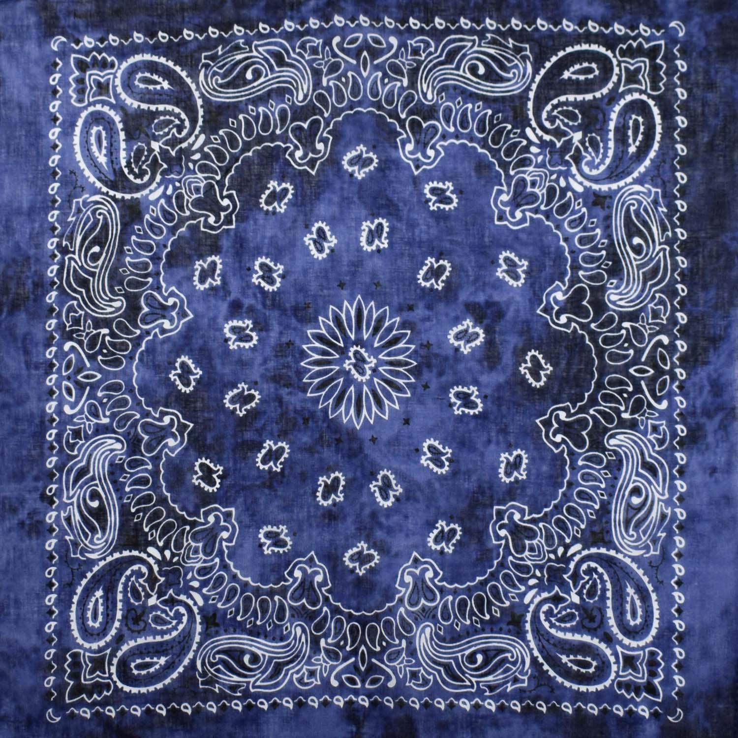 100% Cotton Tie Dye Paisley Bandana, Biker Headwrap, Neck Wrist Scarf