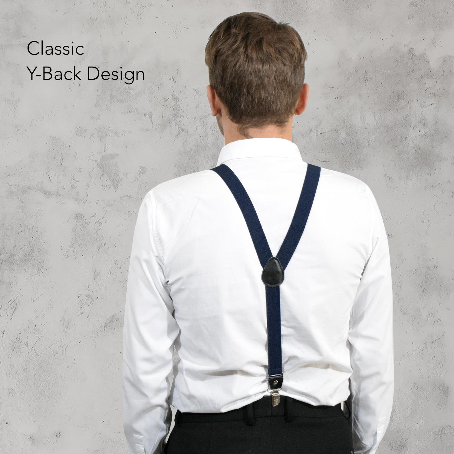 Unisex Plain Suspenders Sturdy Strong 25mm Y Shape Braces for Trouser - Picture 30 of 66