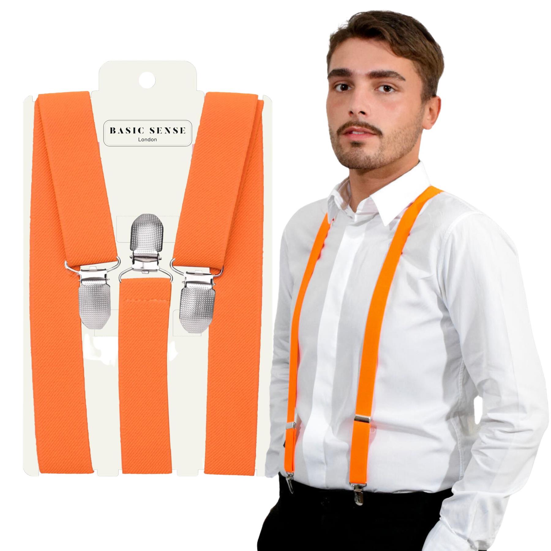 Unisex Plain Suspenders Sturdy Strong 25mm Y Shape Braces for Trouser - Picture 49 of 66