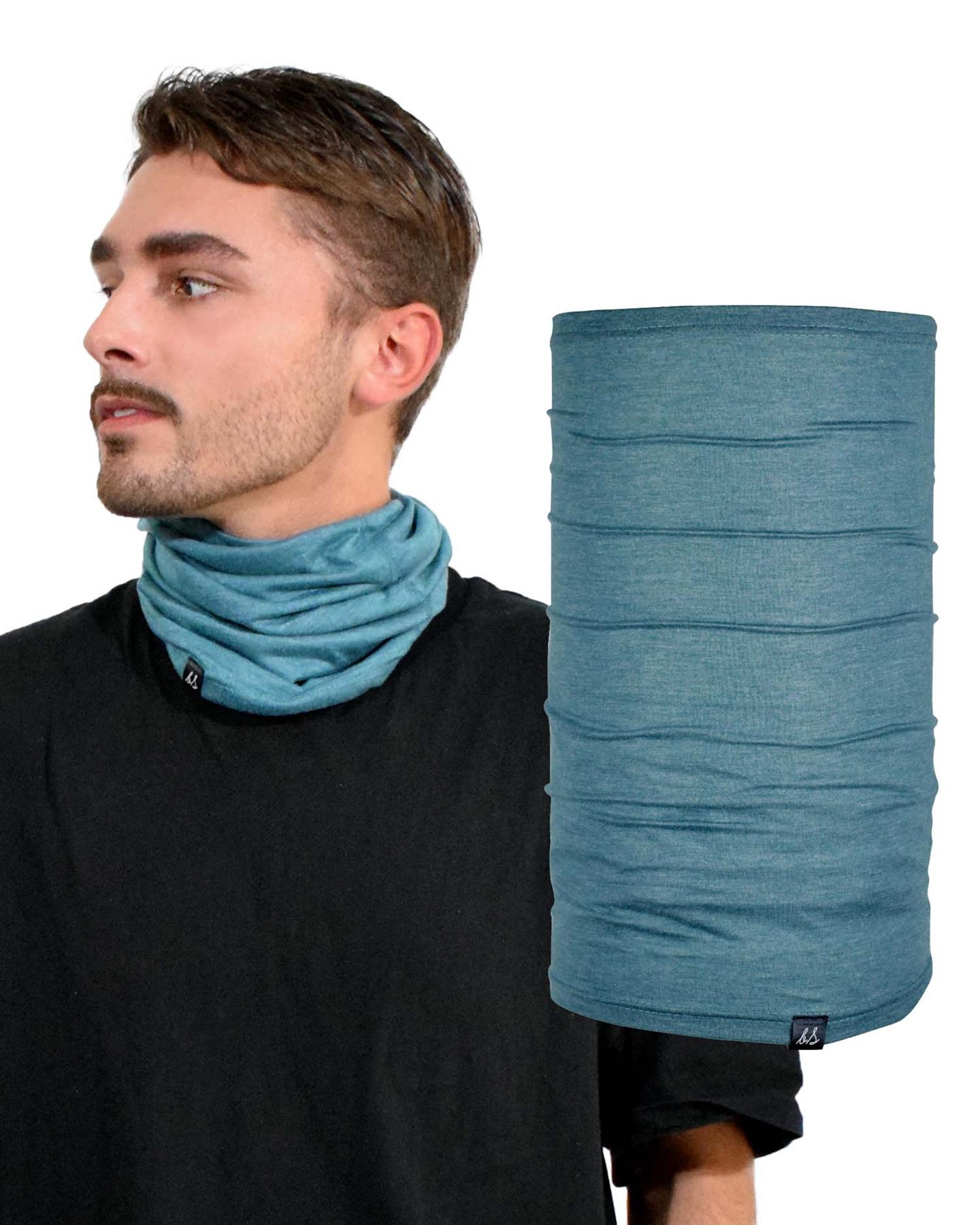 Cotton Blend Plain Jersey Soft Multifunctional Neck Warmer Gaiter Headwear Snood - Picture 43 of 44